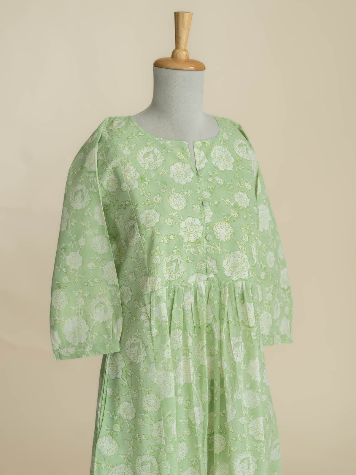 Neza Cotton Block Printed A Line Kurta