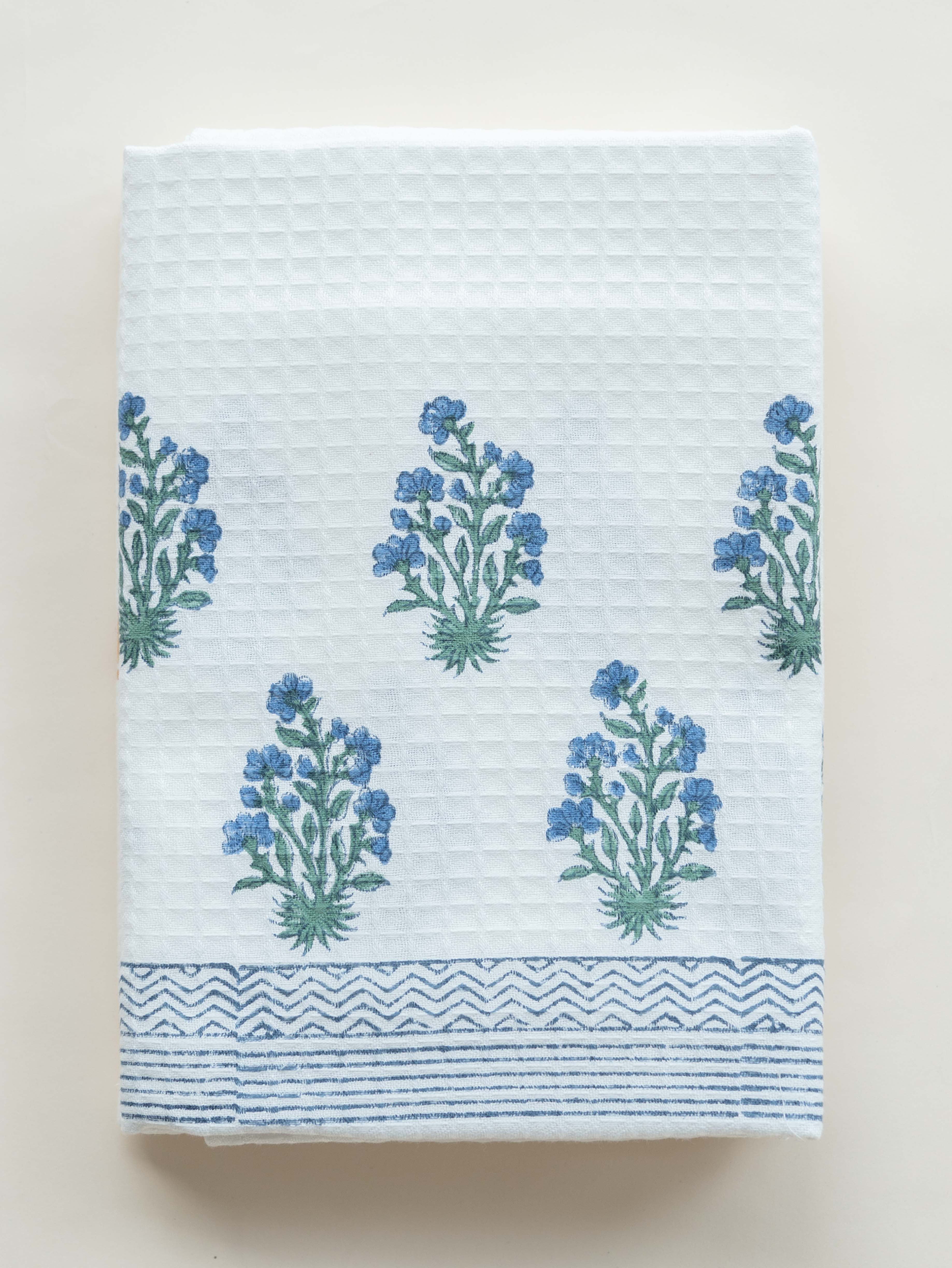 Mansi Cotton Block Printed Honeycomb Bath Towel