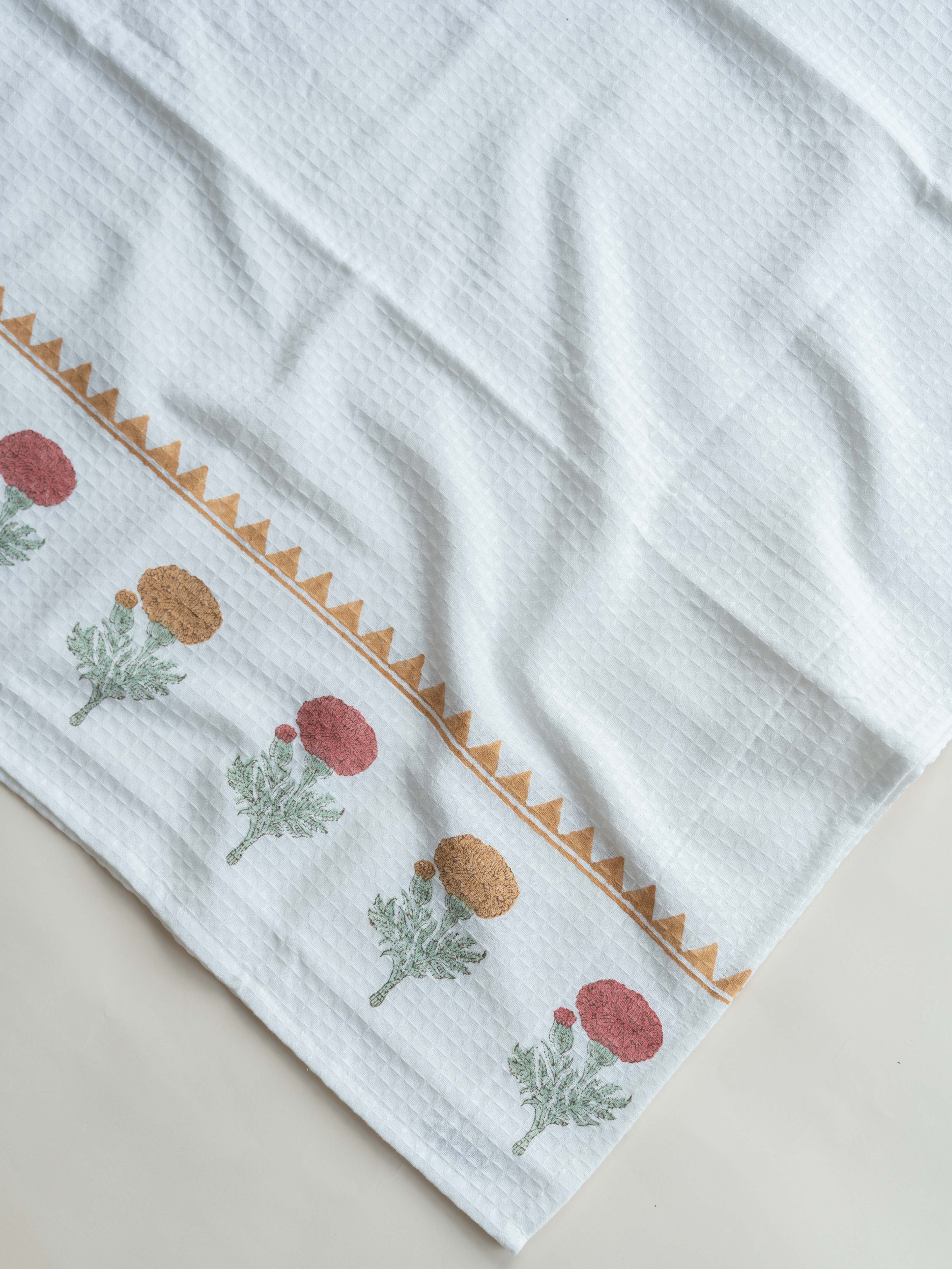 Meher Cotton Block Printed Honeycomb Bath Towel