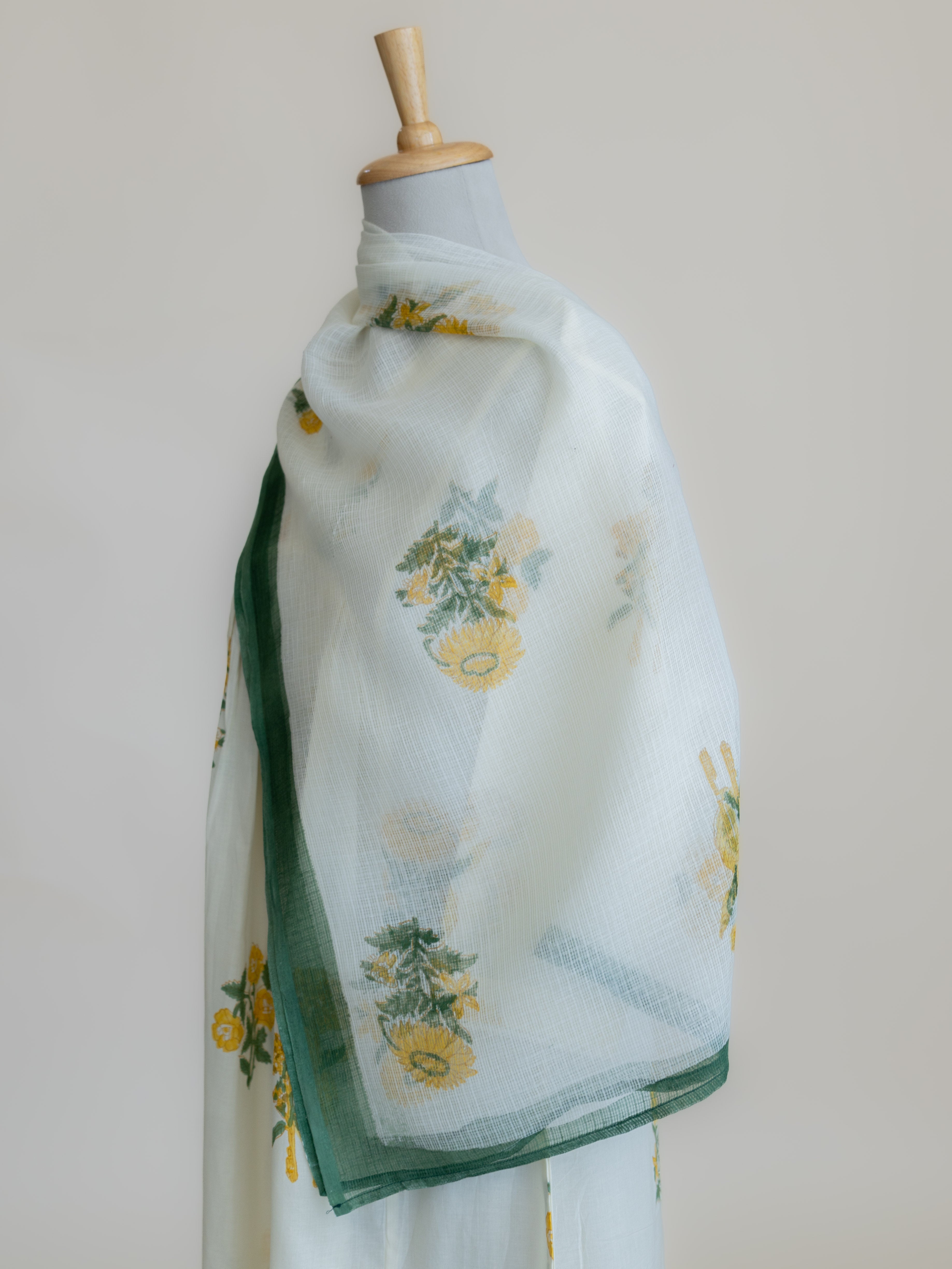 Lisha Cotton Block Printed A-Line Suit Set