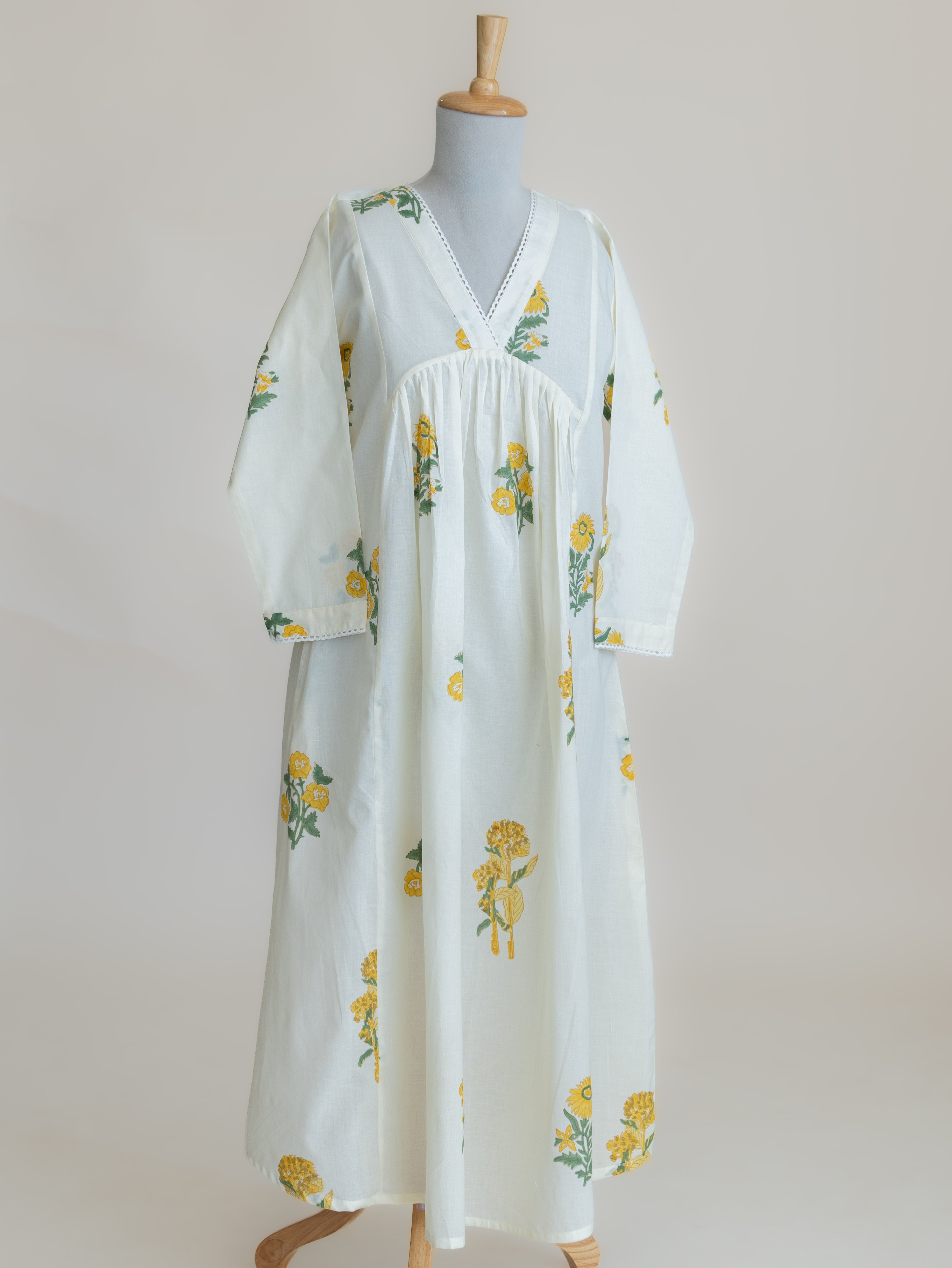 Lisha Cotton Block Printed A-Line Suit Set