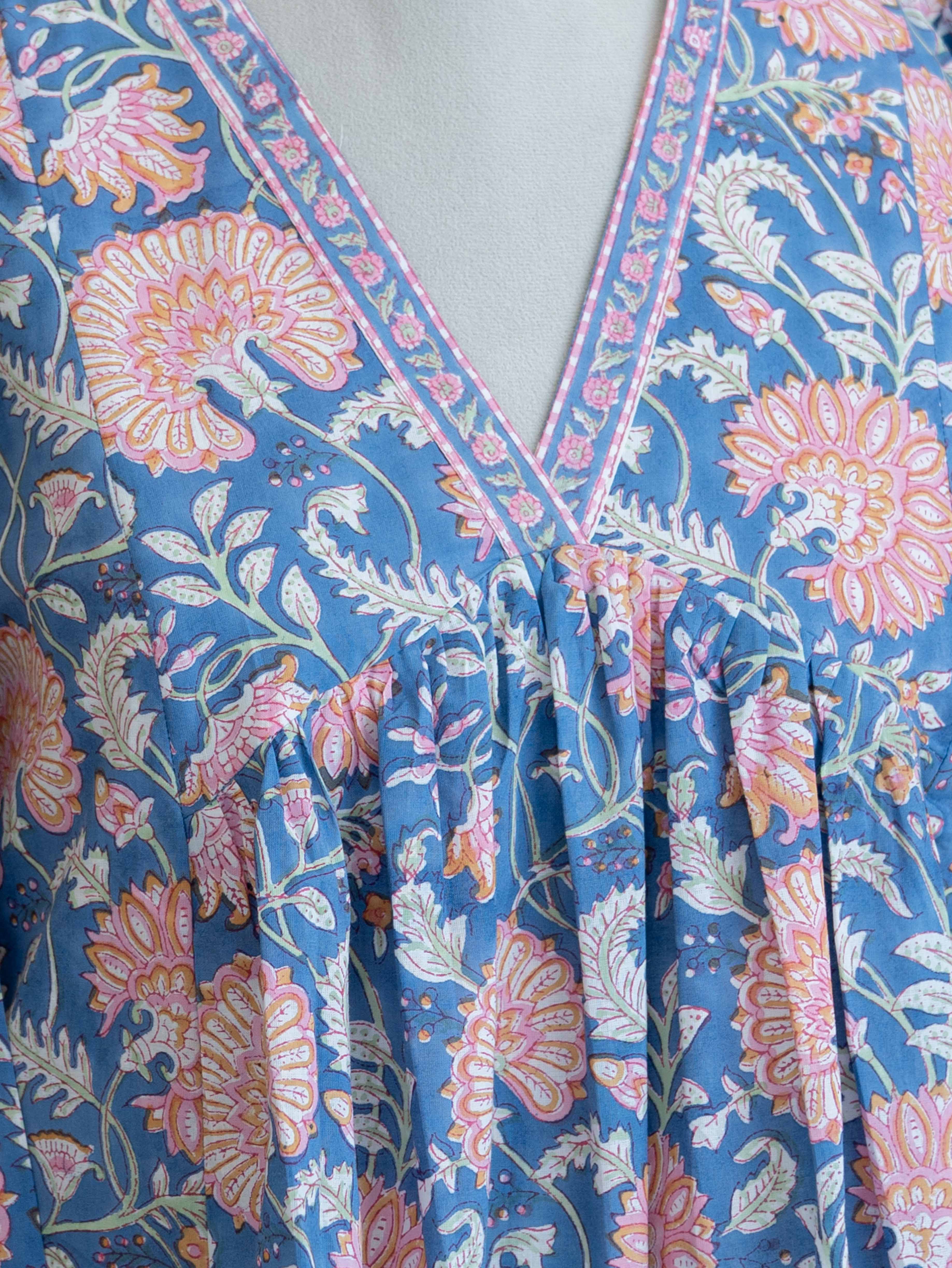 Jivisha Cotton Block Printed A-Line Suit Set