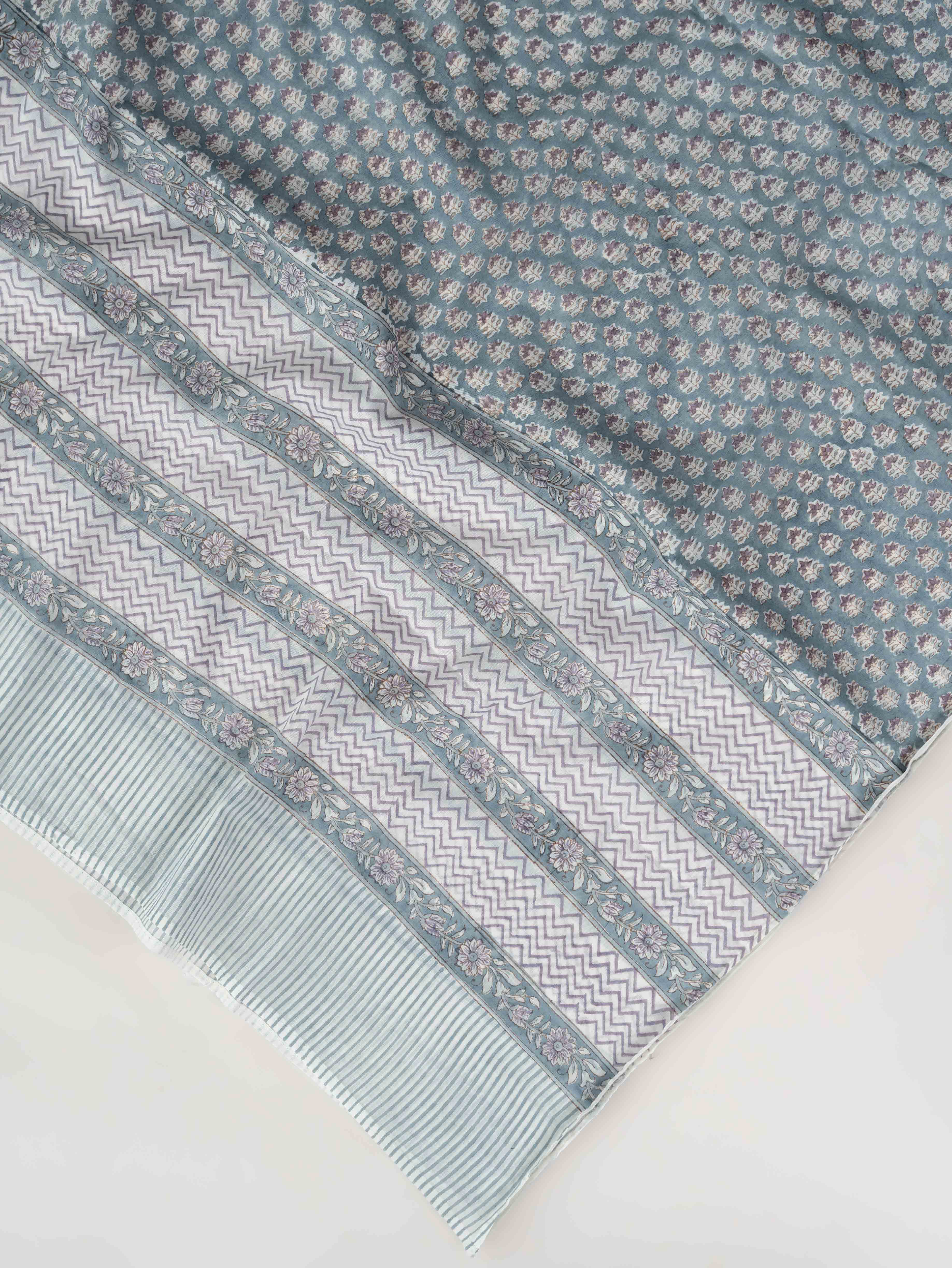 Namiya Cotton Block Printed Unstitched Suit Set - 3 Piece