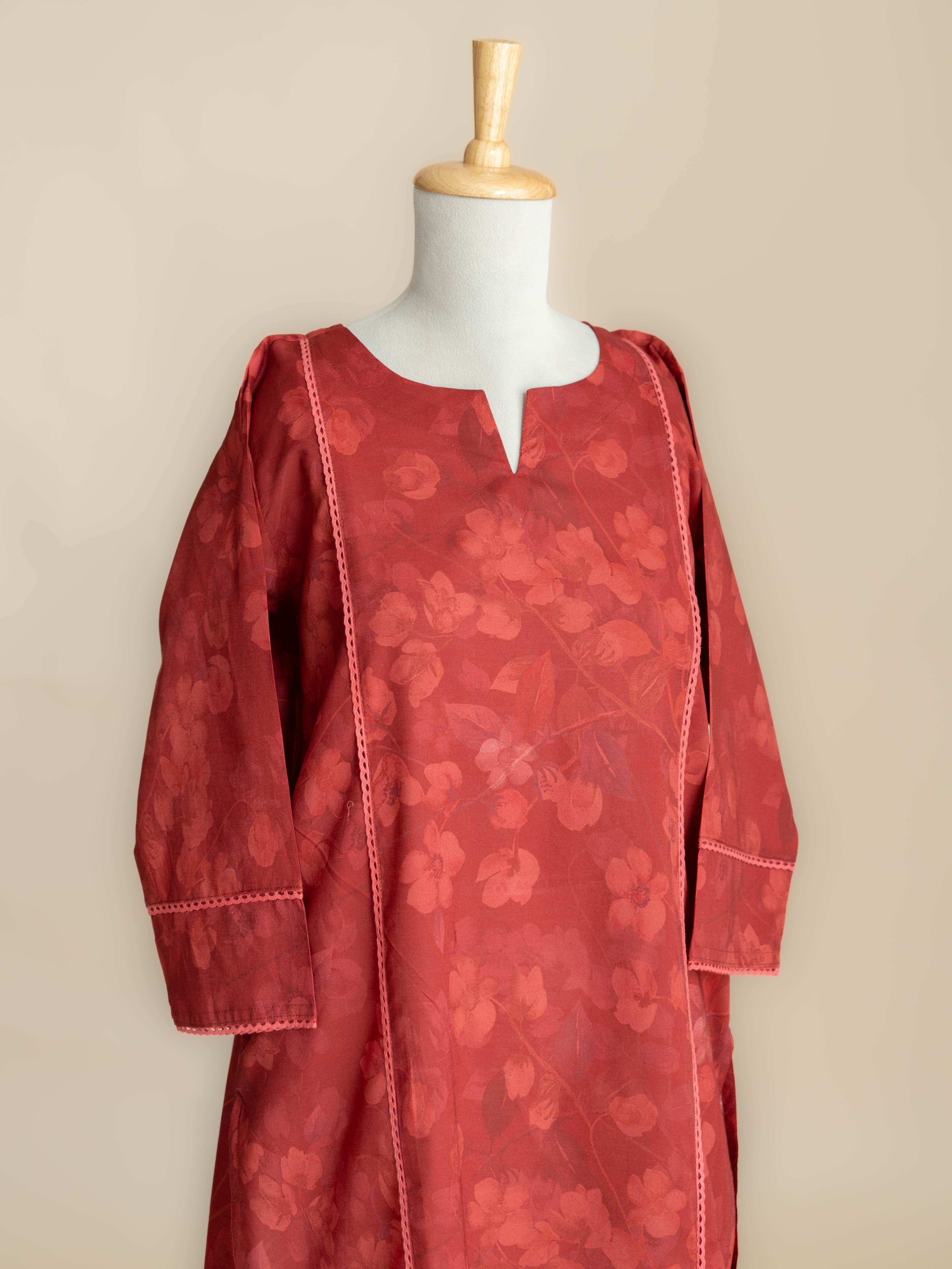 Anshul Cotton Lawn Digital Print Straight Kurta
