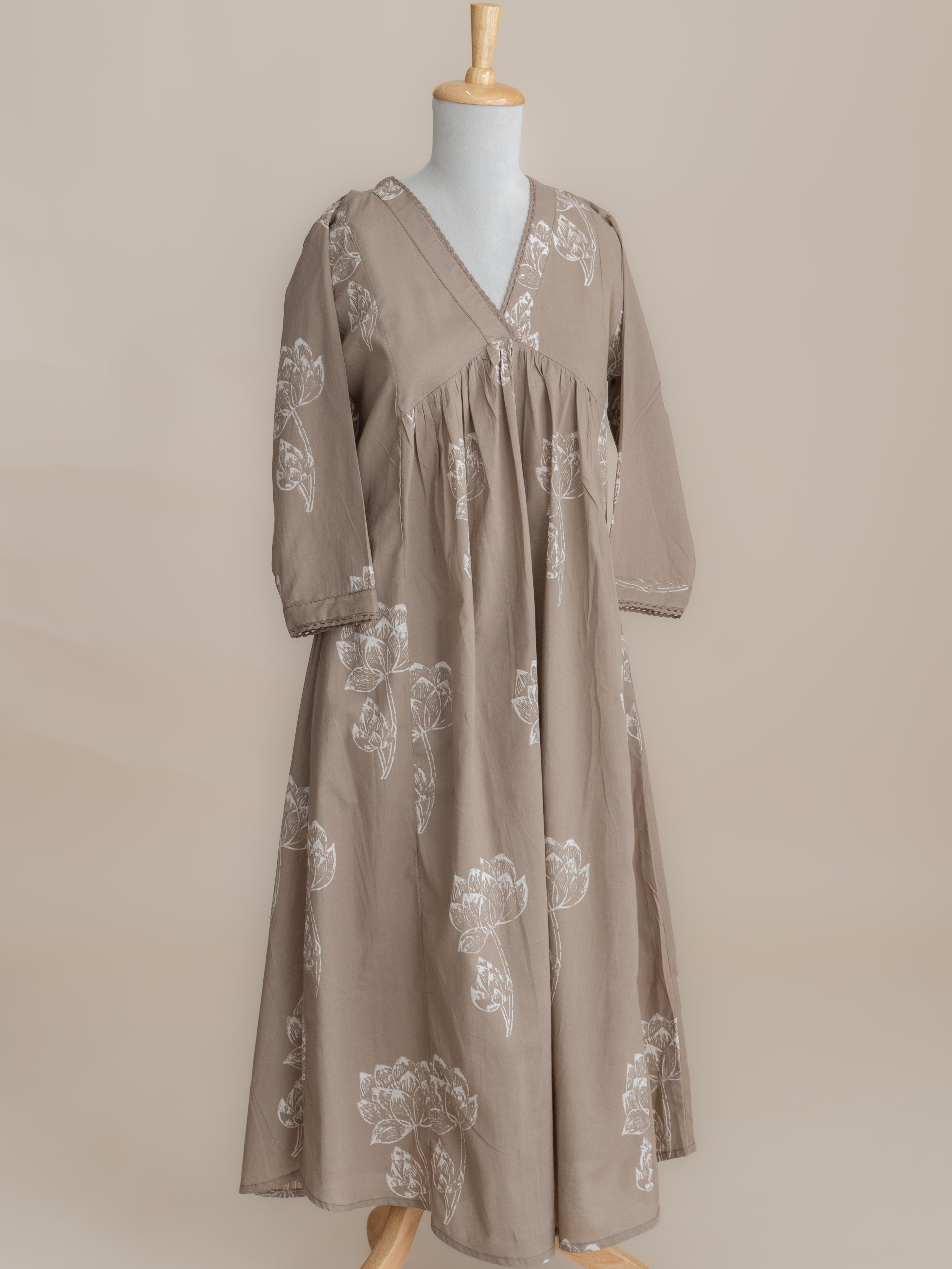 Lira Cotton Block Printed A-Line Kurta