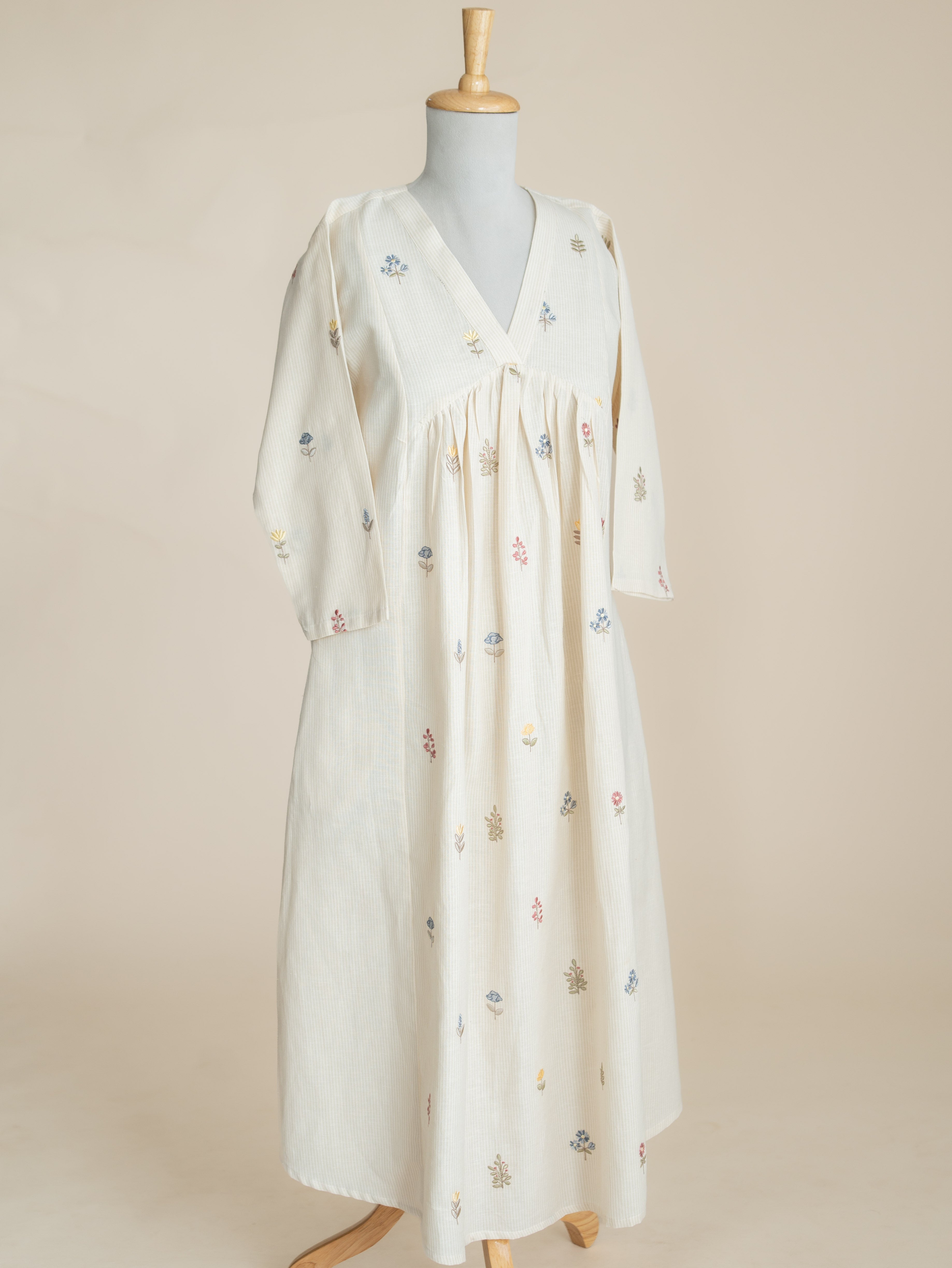 Alekha Cotton Handloom Embroidered A-Line Kurta