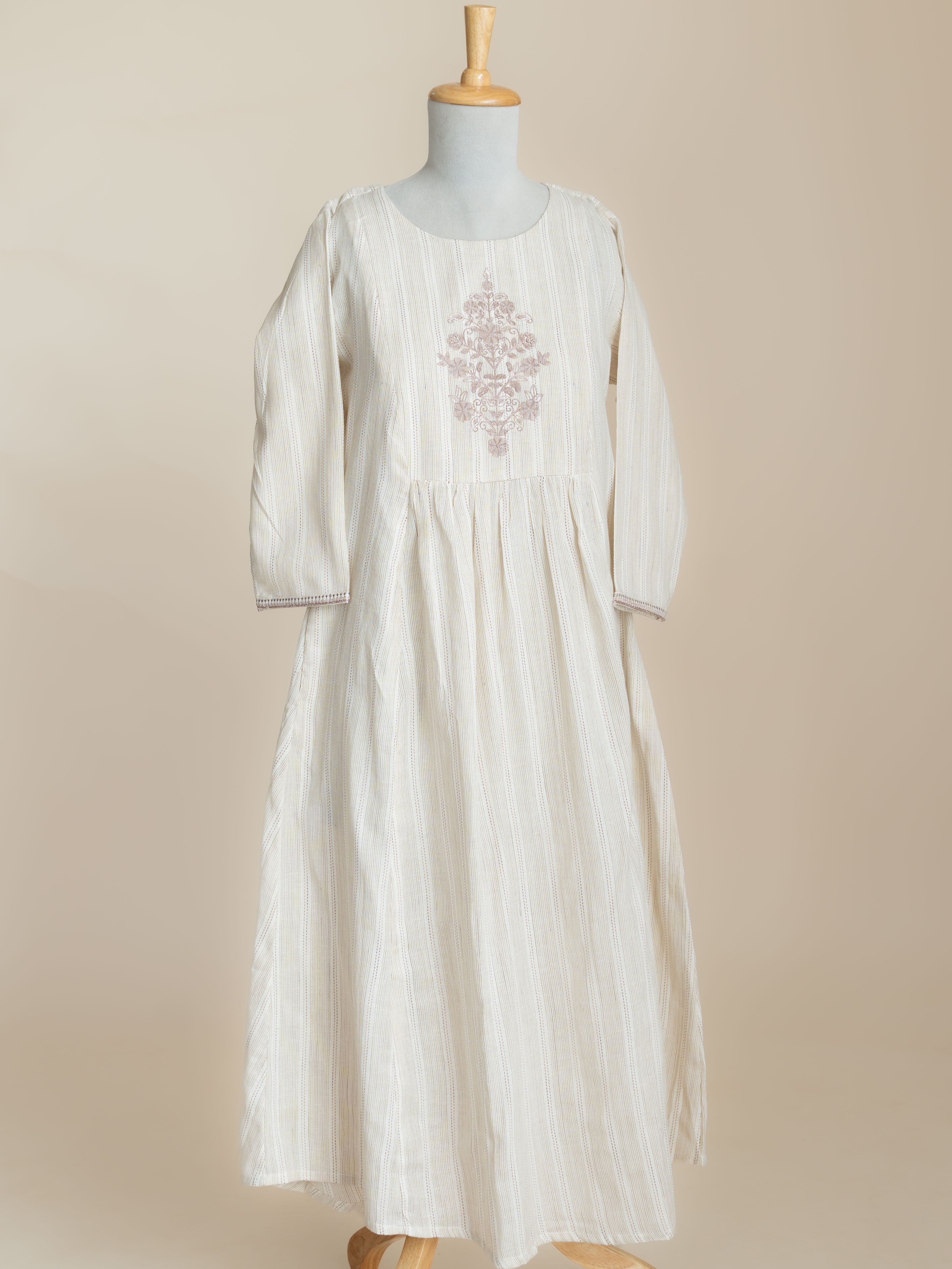 Reshma Cotton Dobby Embroidered A-Line Kurta