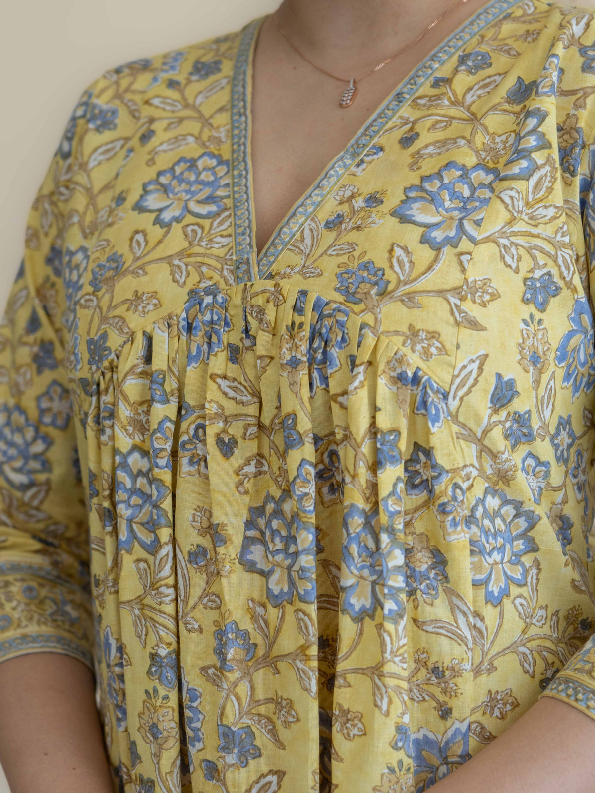 Niza Cotton Block Printed A-Line Suit Set