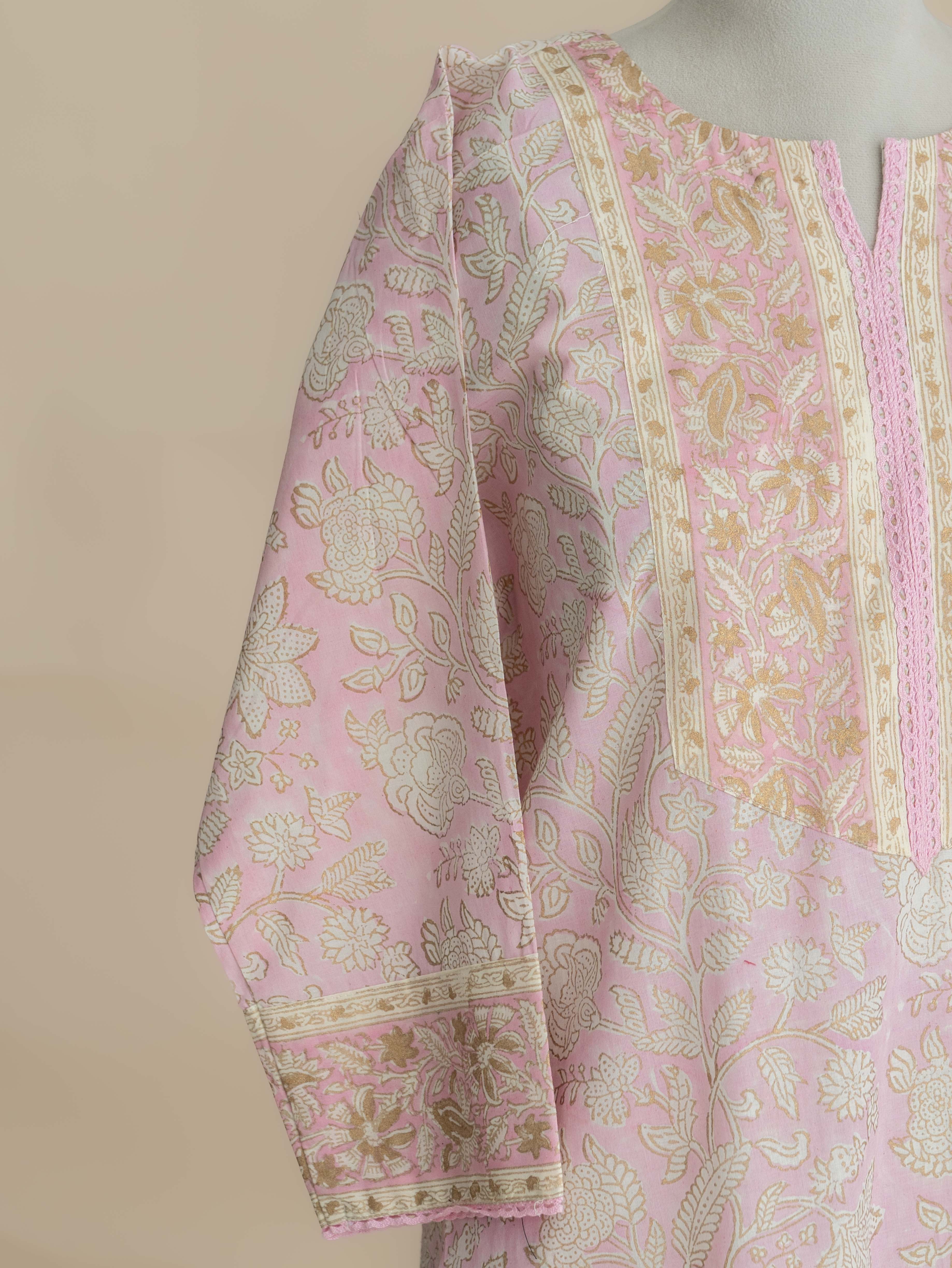 Yuna Cotton Block Printed Straight Kurta