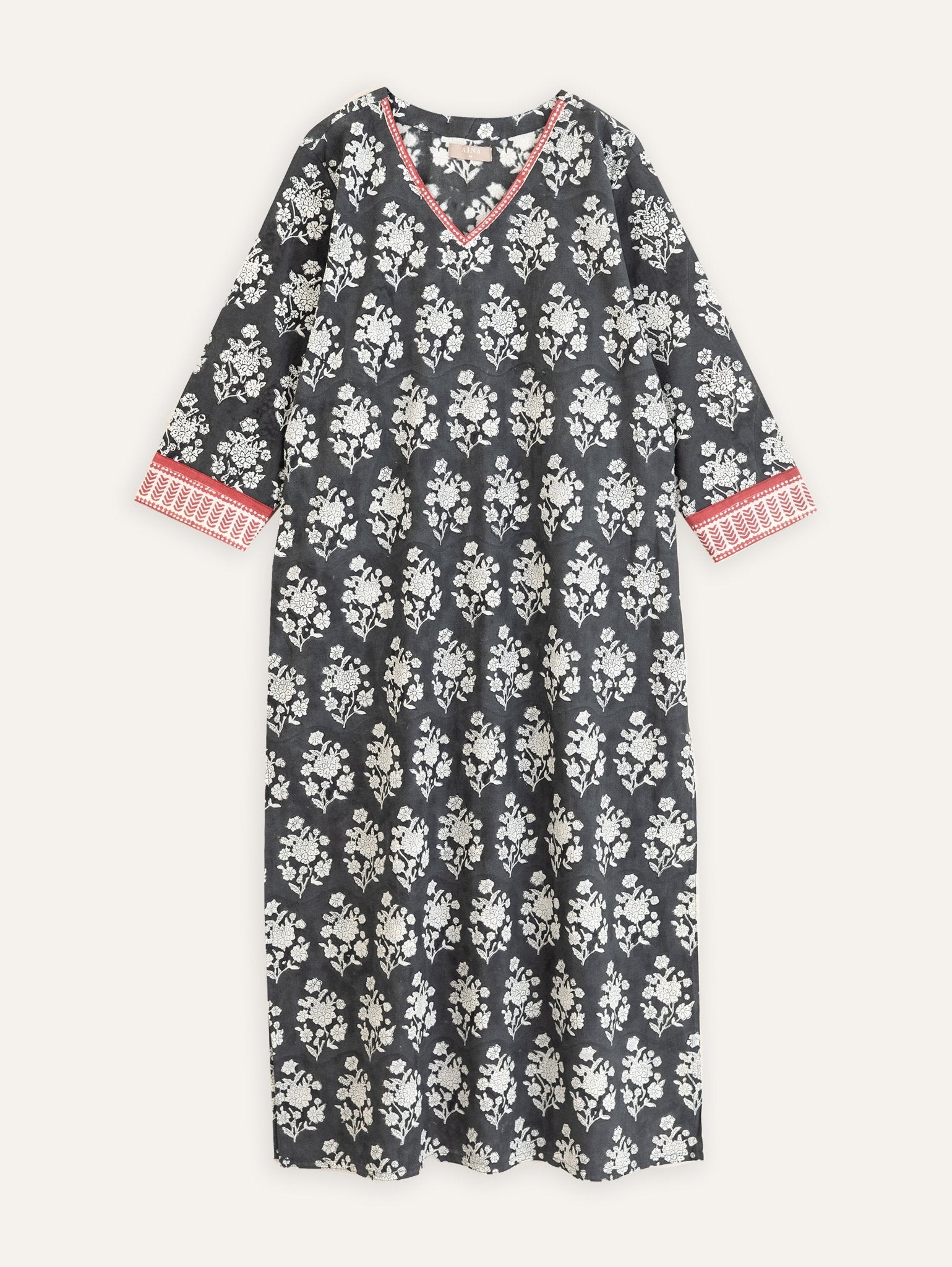Aafiya Cotton Block Printed Straight Kurta - AINA
