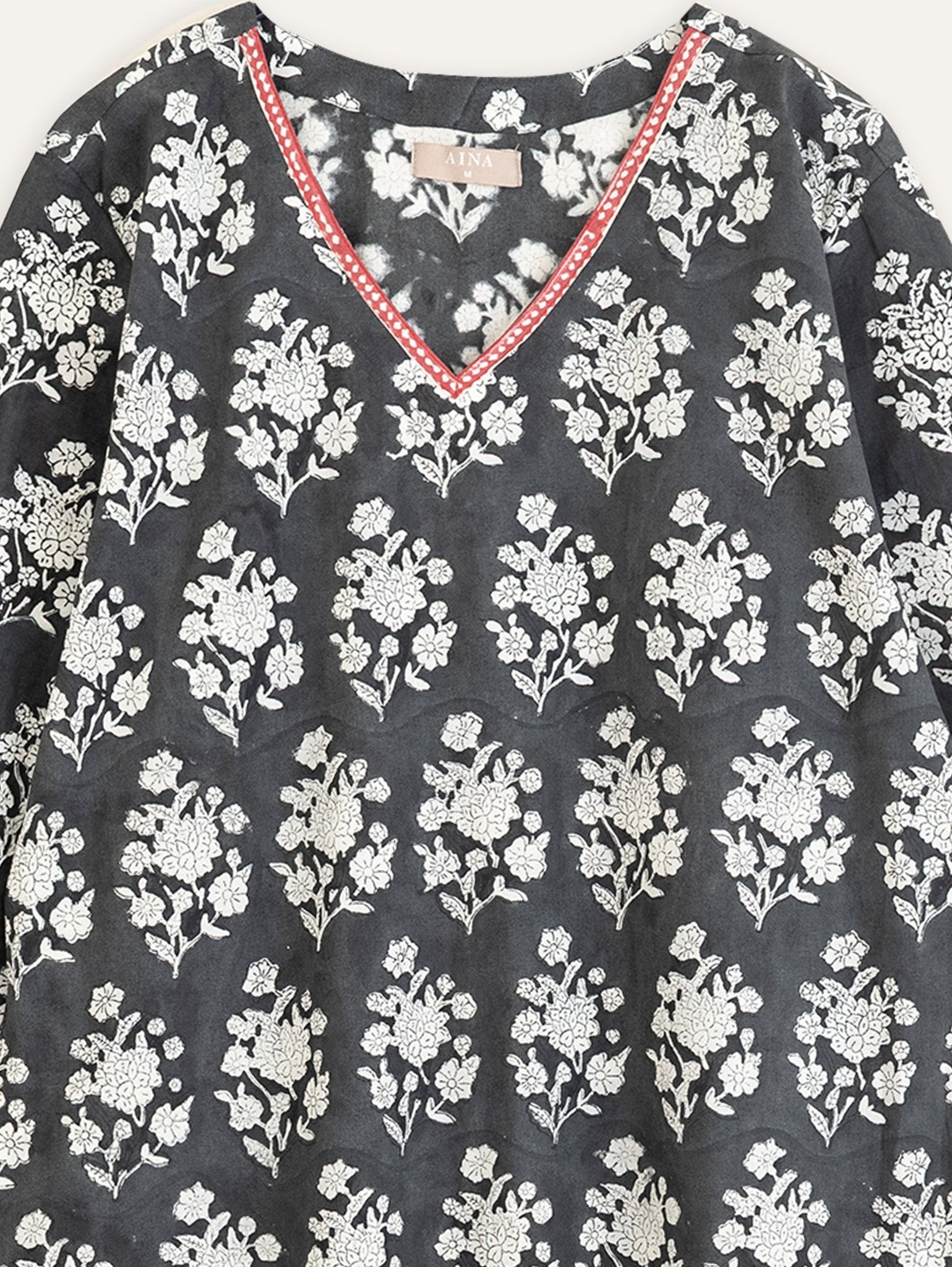 Aafiya Cotton Block Printed Straight Kurta - AINA