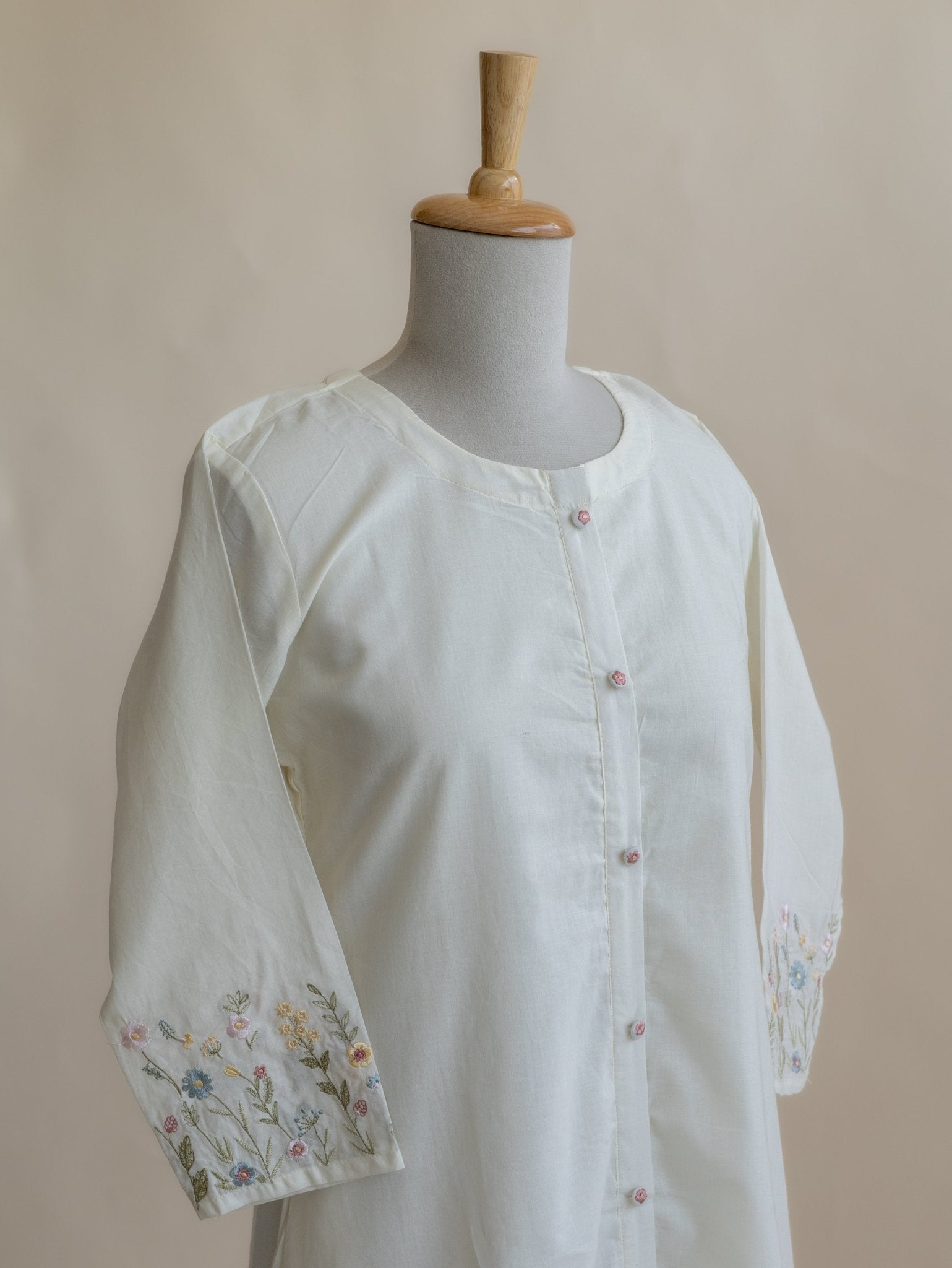 Aafiya Cotton Embroidered A - Line Kurta - AINA