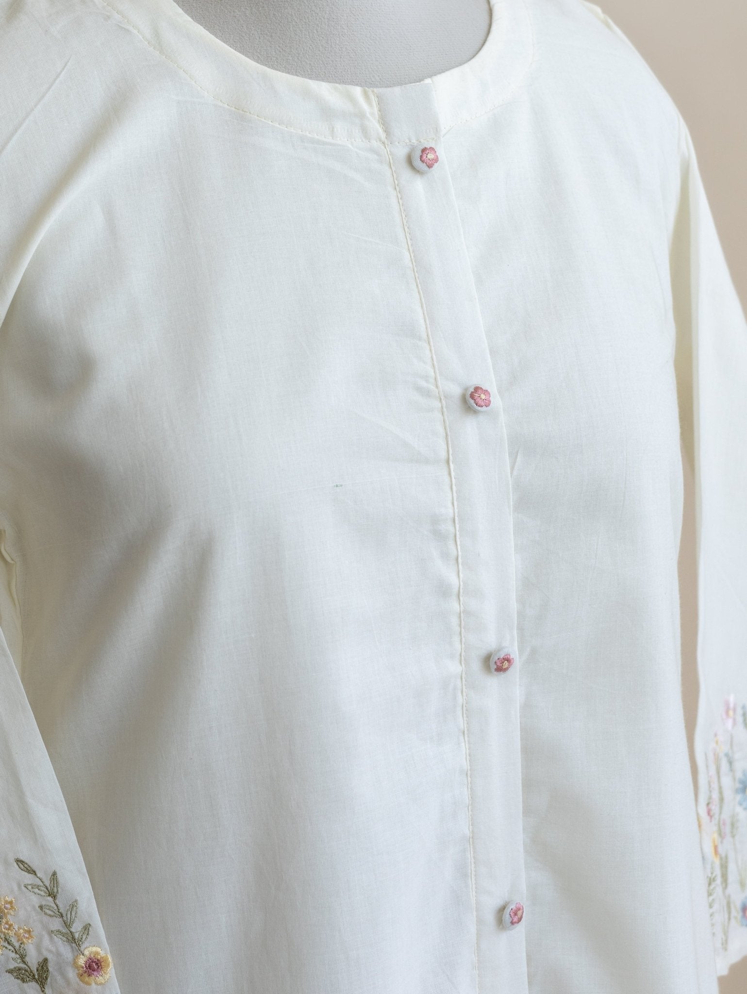 Aafiya Cotton Embroidered A - Line Kurta - AINA