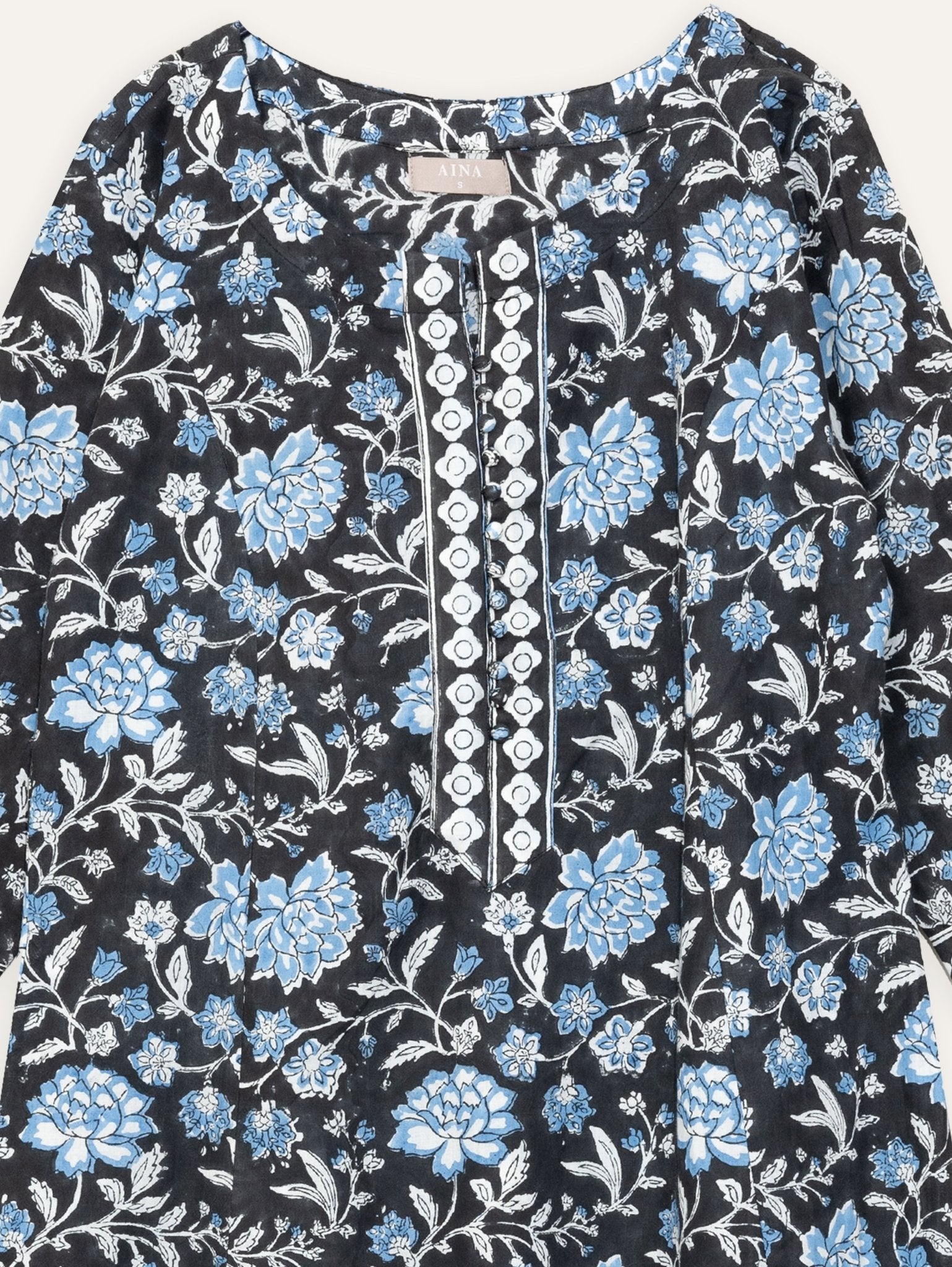 Aarabhi Cotton Block Printed A - Line Kurta - AINA