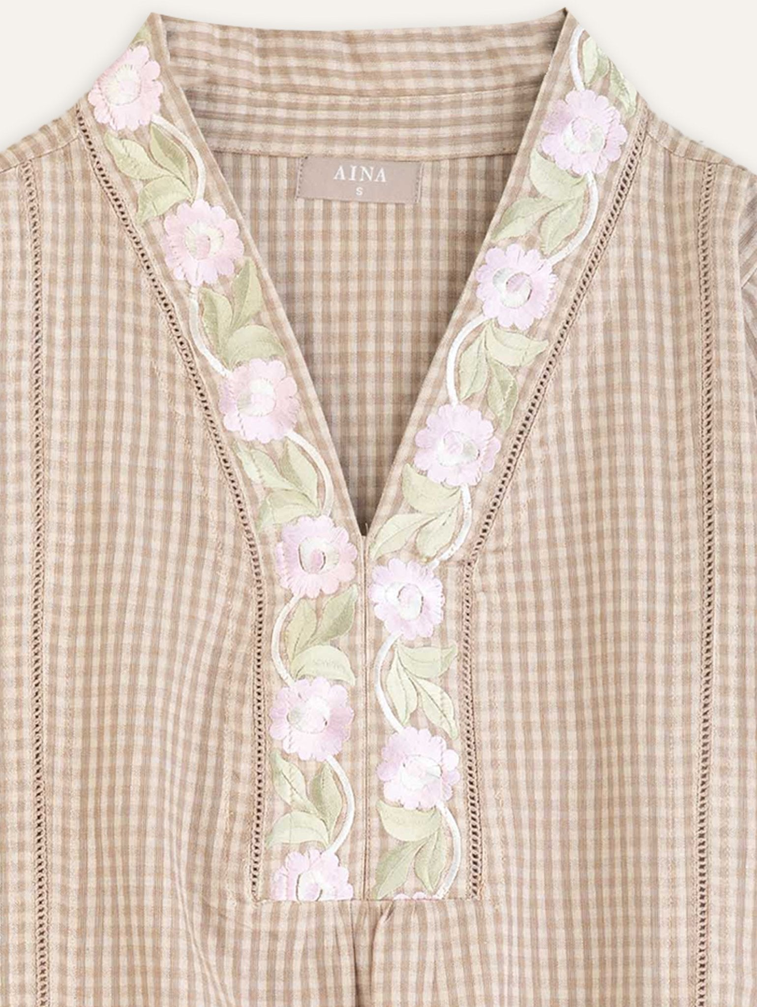 Aarohi Cotton Handloom Embroidered A - Line Kurta - AINA