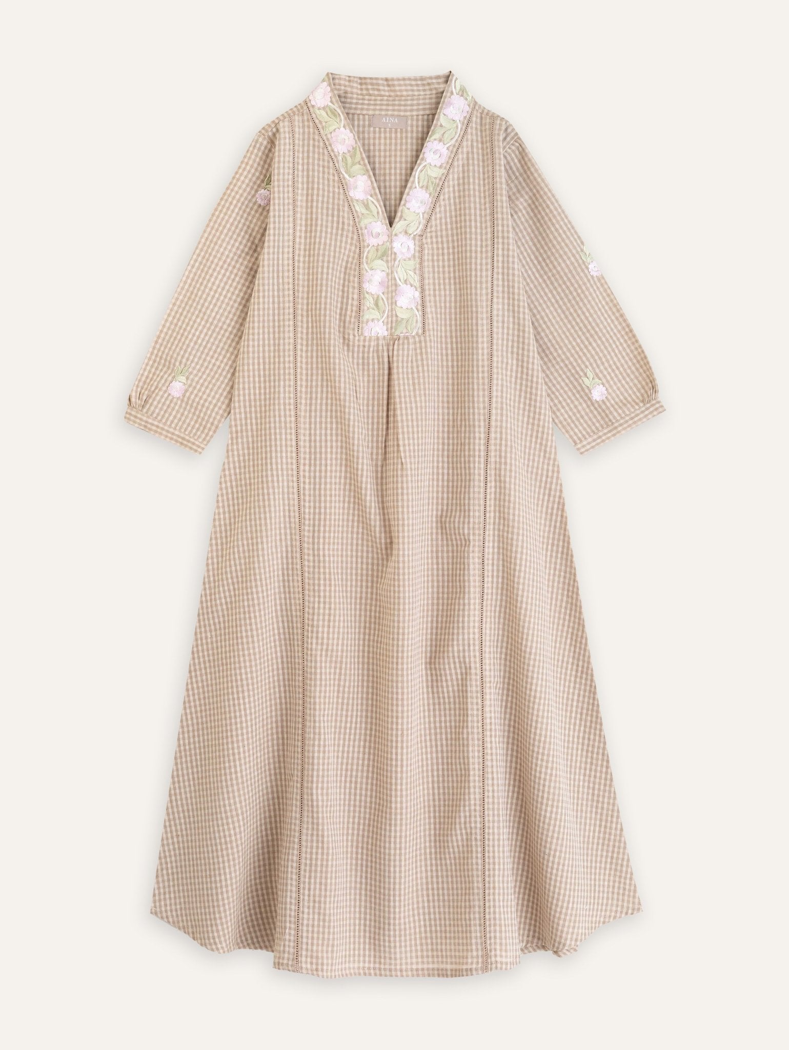 Aarohi Cotton Handloom Embroidered A - Line Kurta - AINA