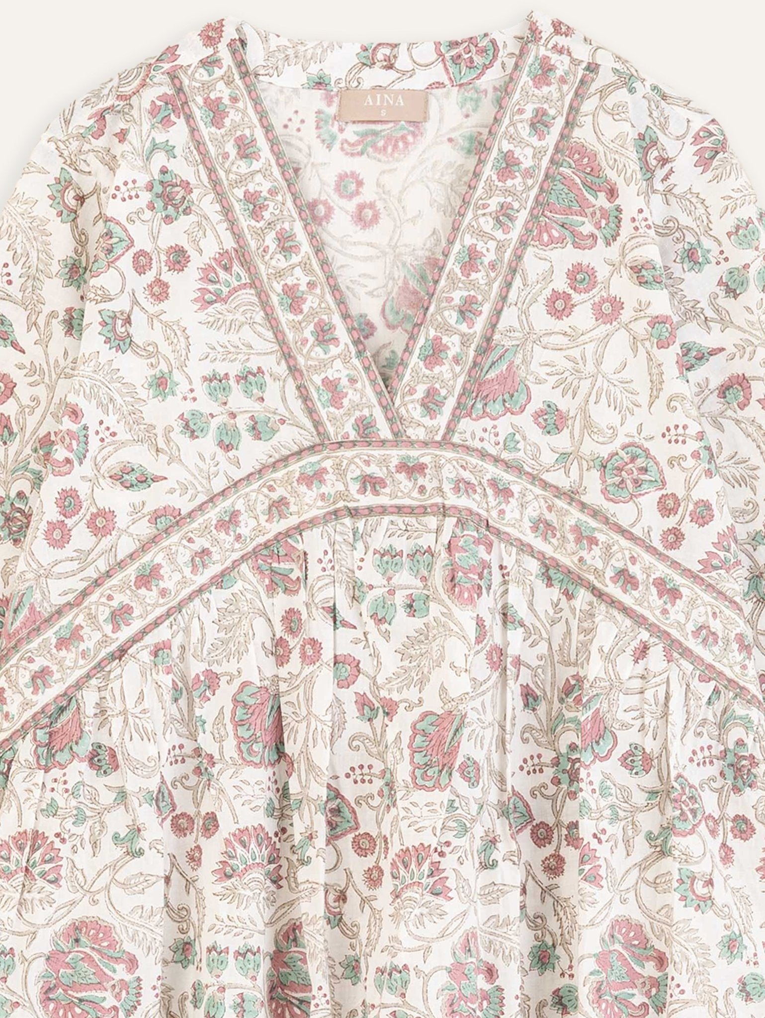 Aarya Cotton Block Printed A Line Kurta - AINA