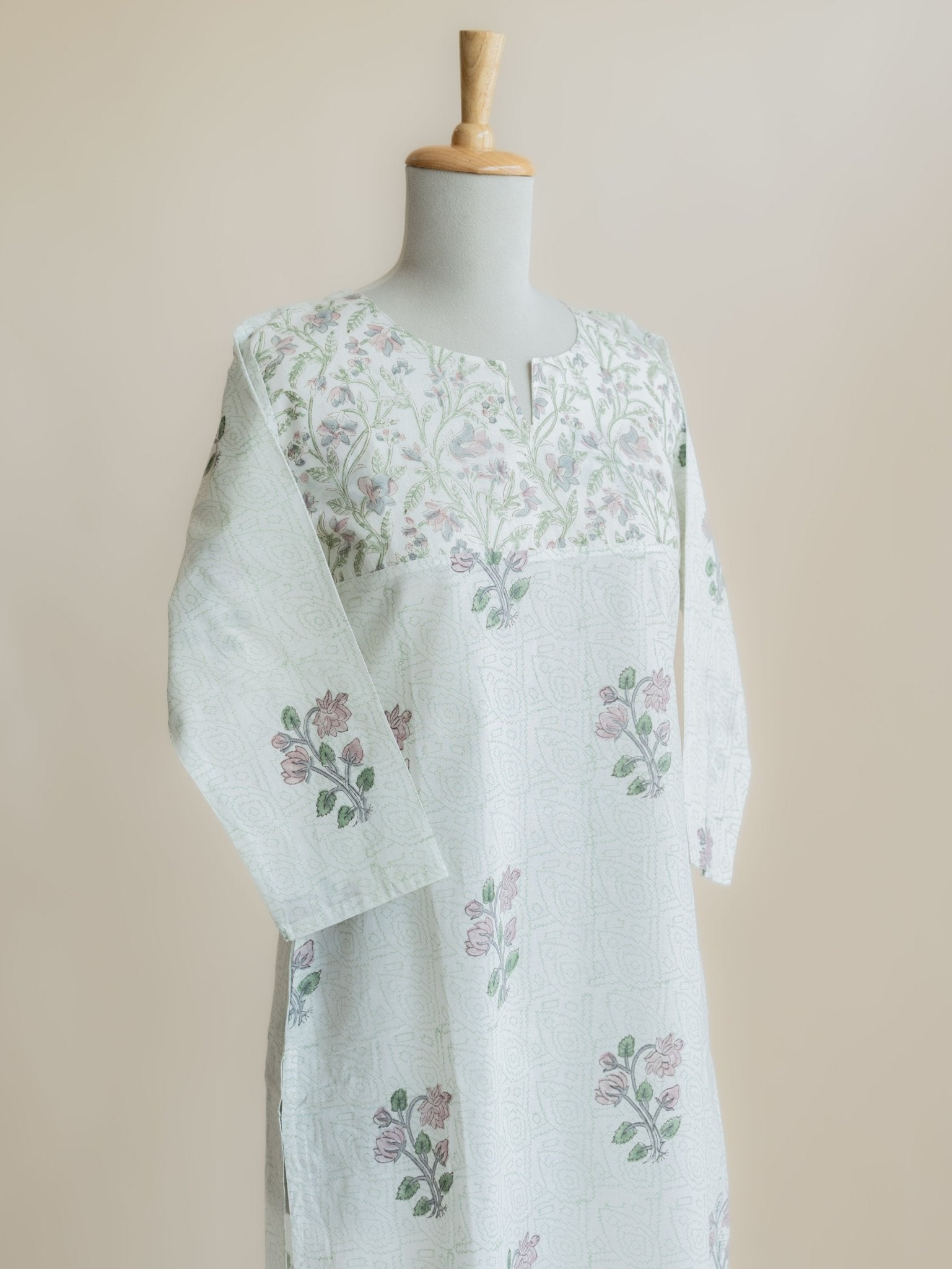 Aashini Cotton Block Printed Straight Kurta - AINA