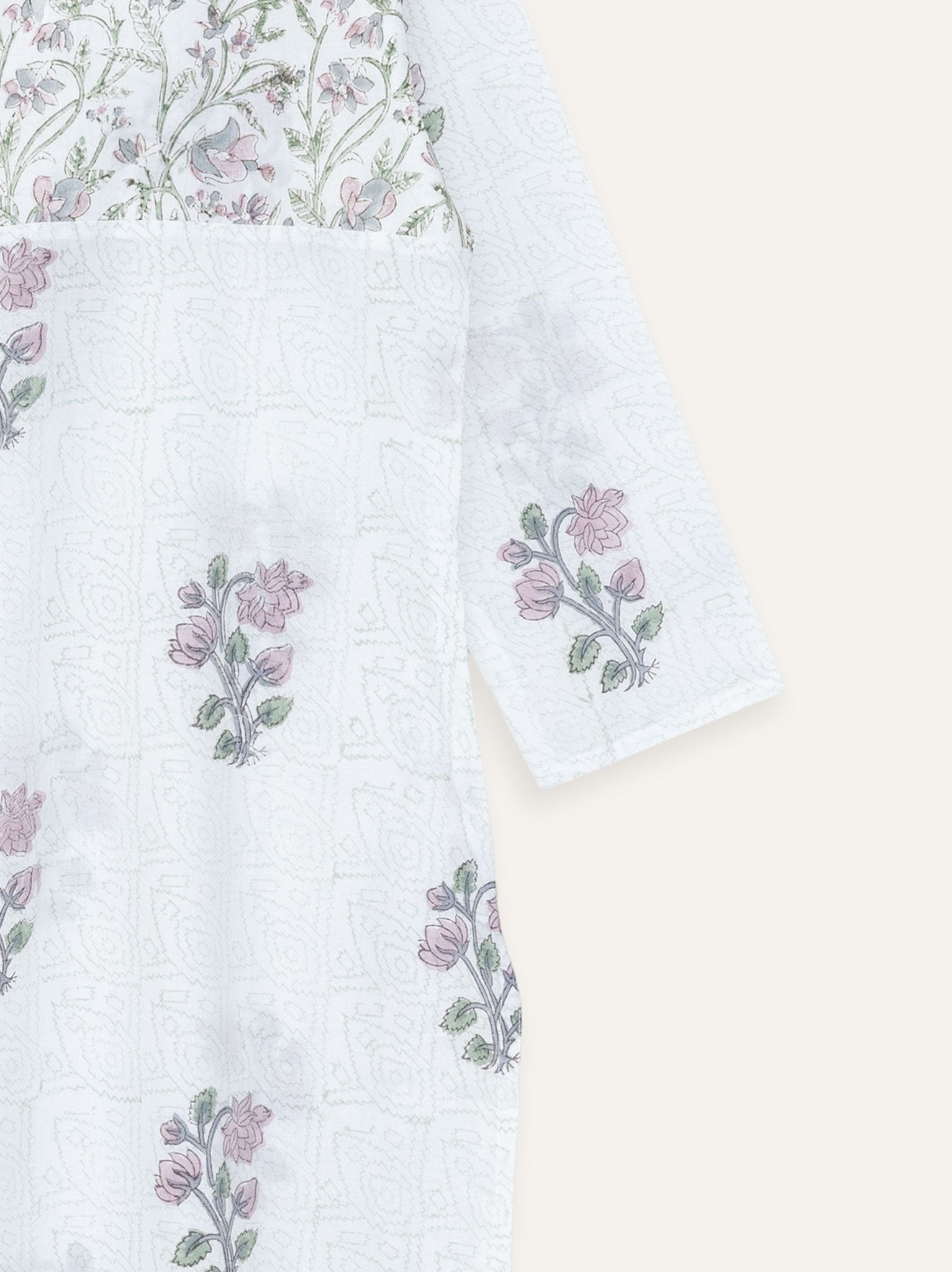 Aashini Cotton Block Printed Straight Kurta - AINA