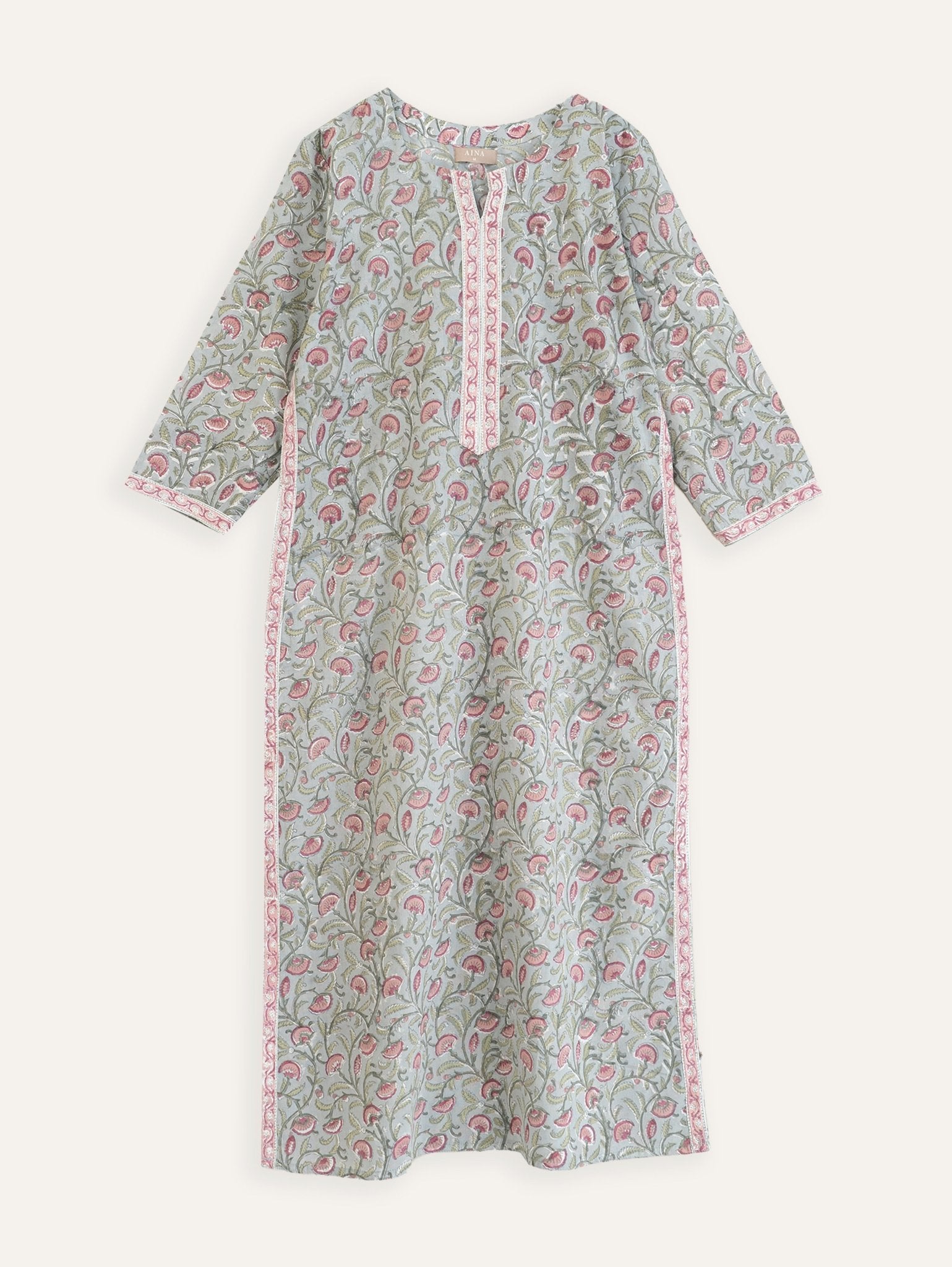 Aashna Cotton Block Printed Straight Kurta - AINA