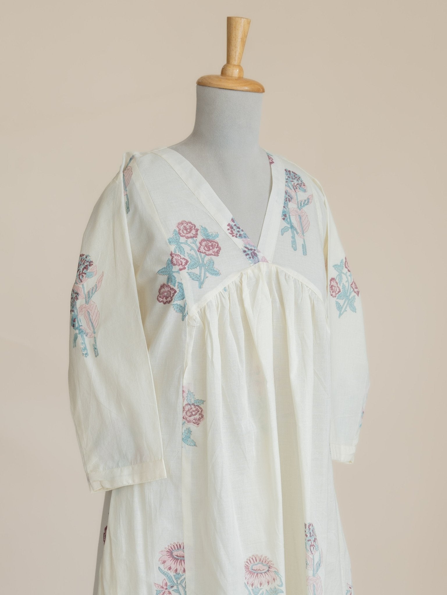 Aavira Cotton Block Printed A-Line Kurta - AINA
