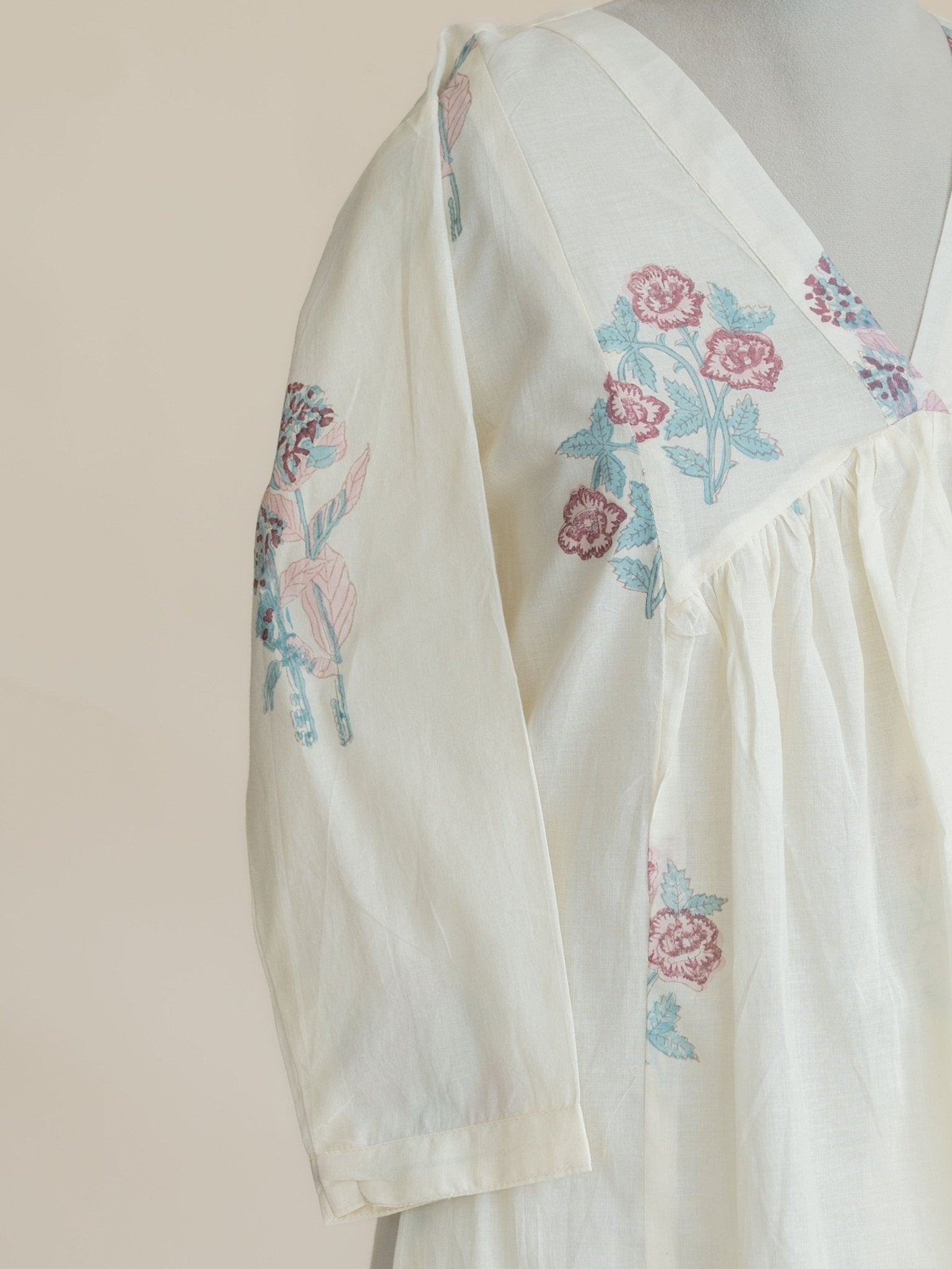 Aavira Cotton Block Printed A-Line Kurta - AINA