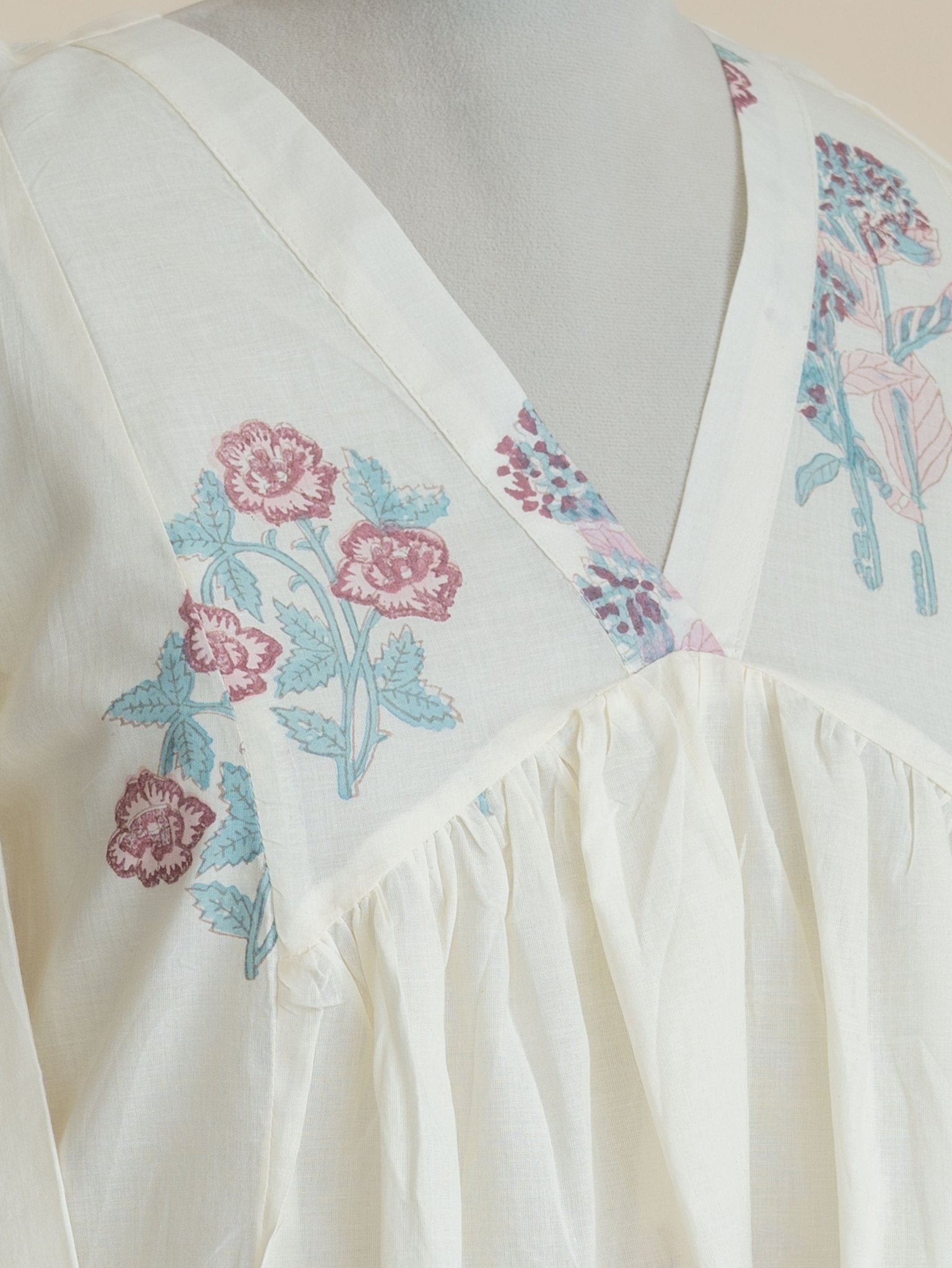 Aavira Cotton Block Printed A-Line Kurta - AINA