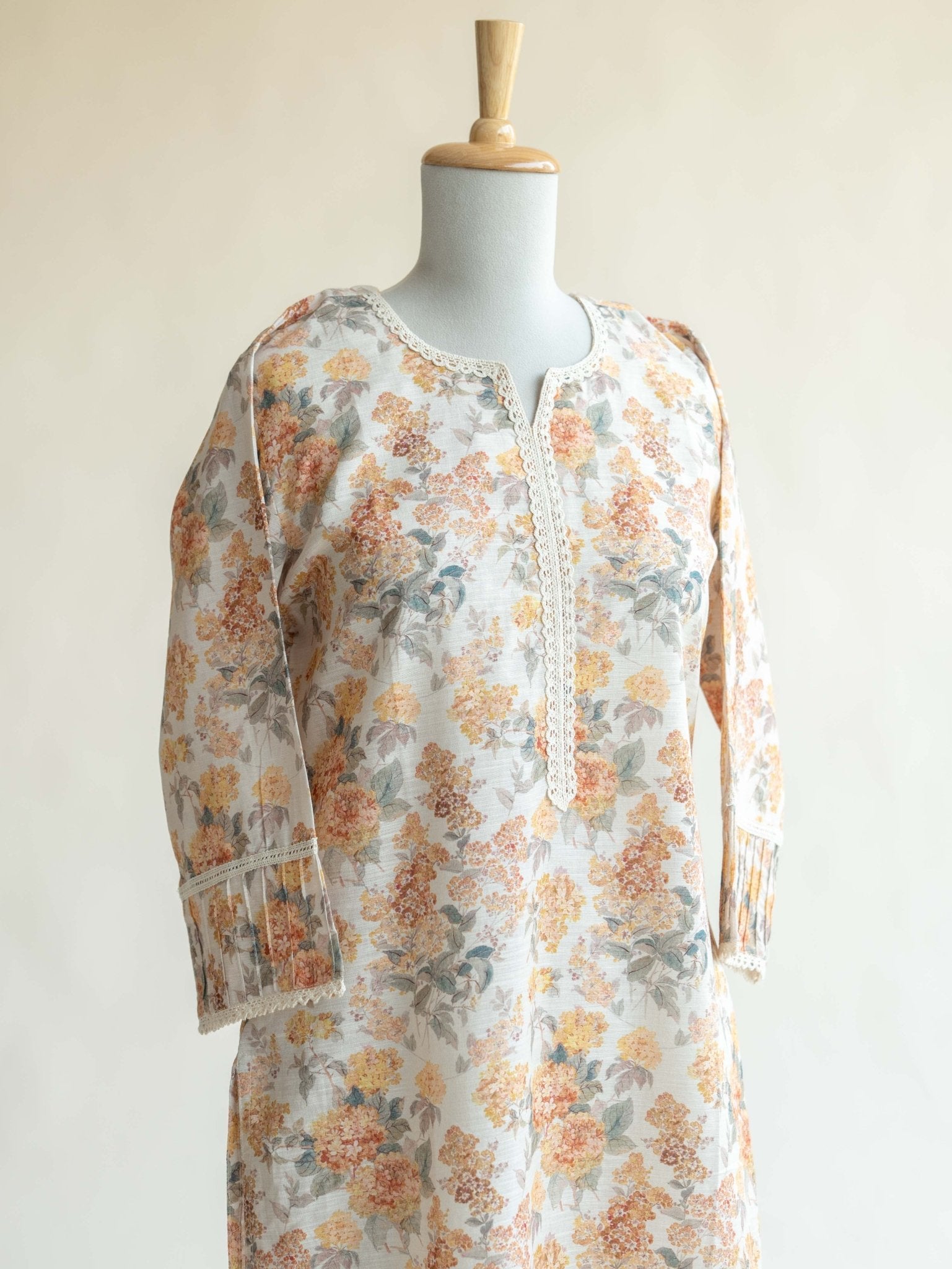 Adira Cotton Linen Digital Print Straight Kurta - AINA