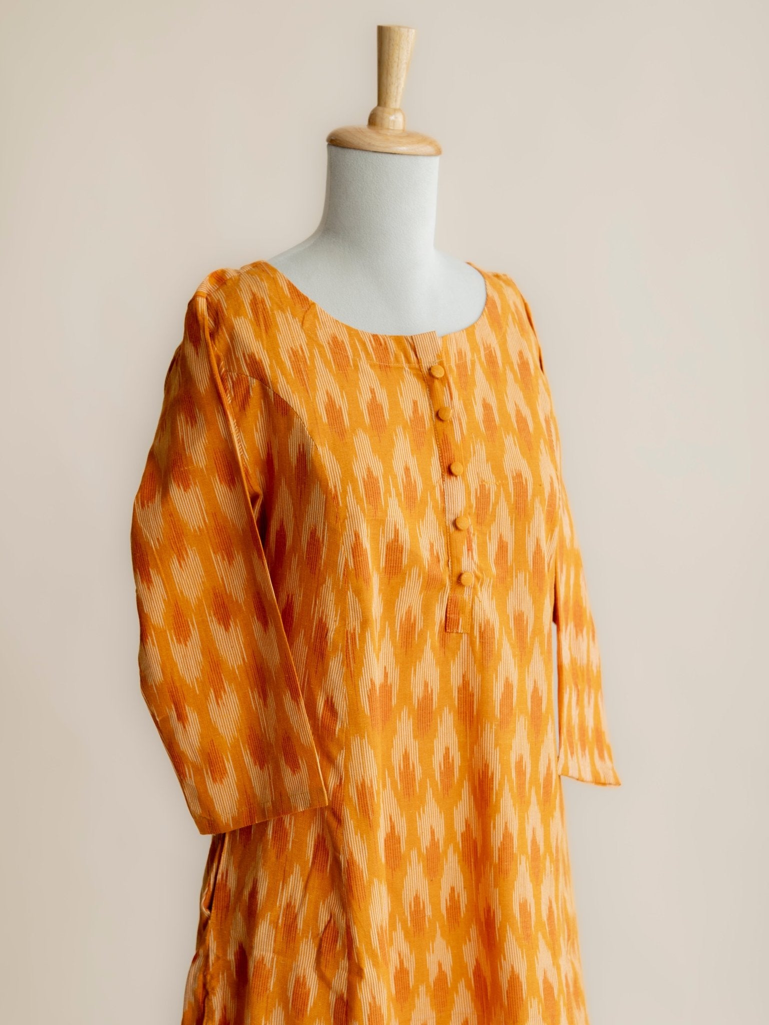 Aditya Cotton Ikkat A - Line Kurta - AINA