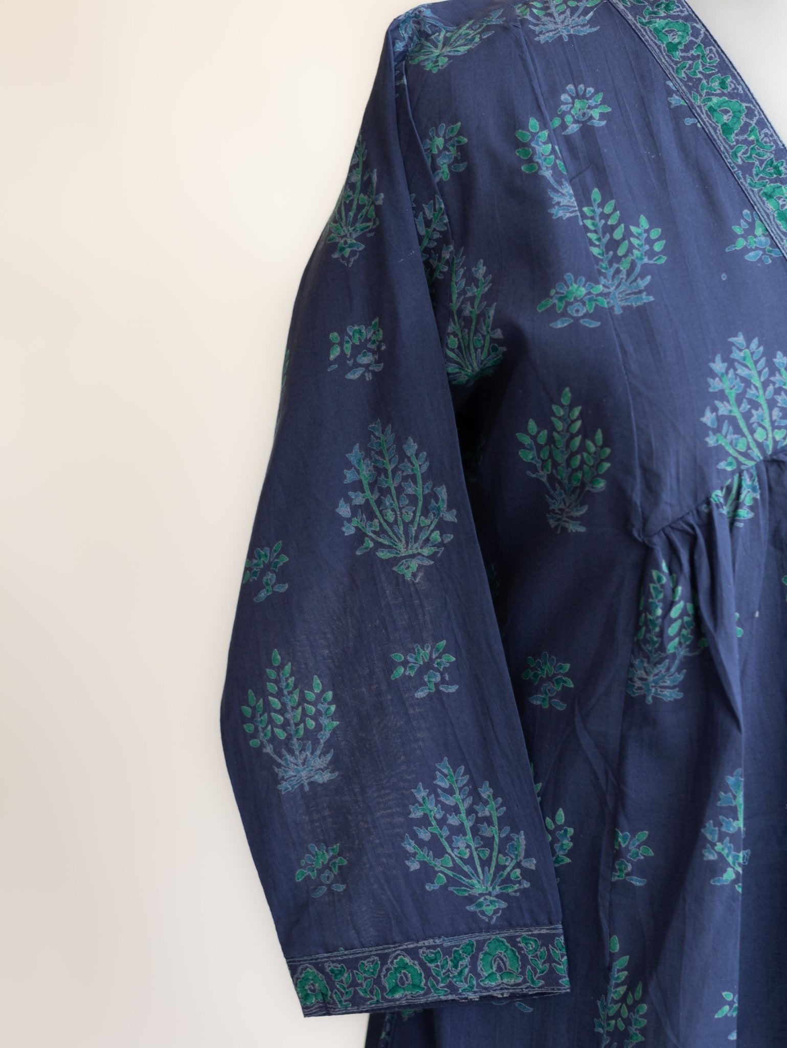 Advika Cotton Block Printed A - Line Kurta - AINA