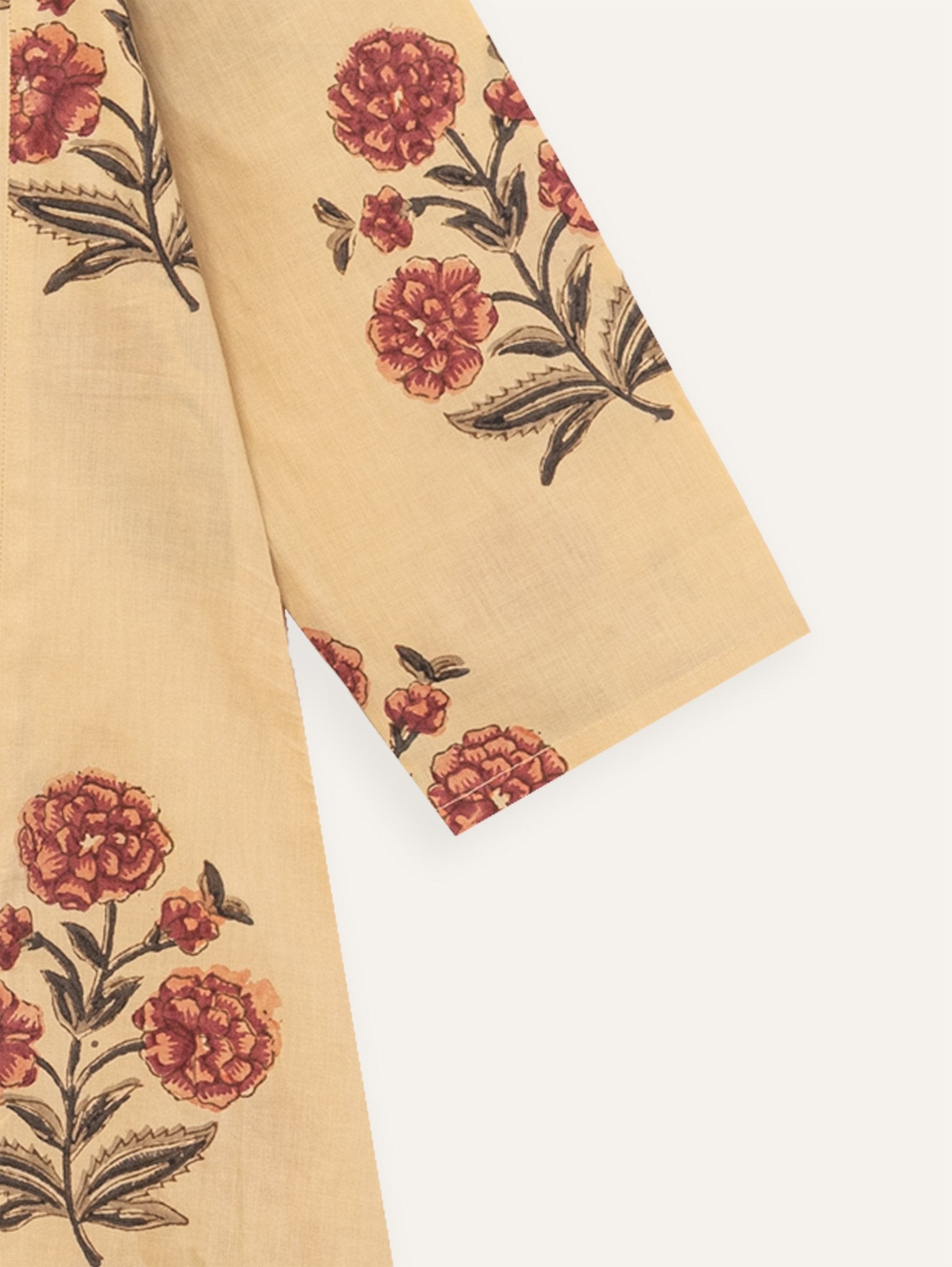 Agastha Cotton Block Printed A - Line Kurta - AINA