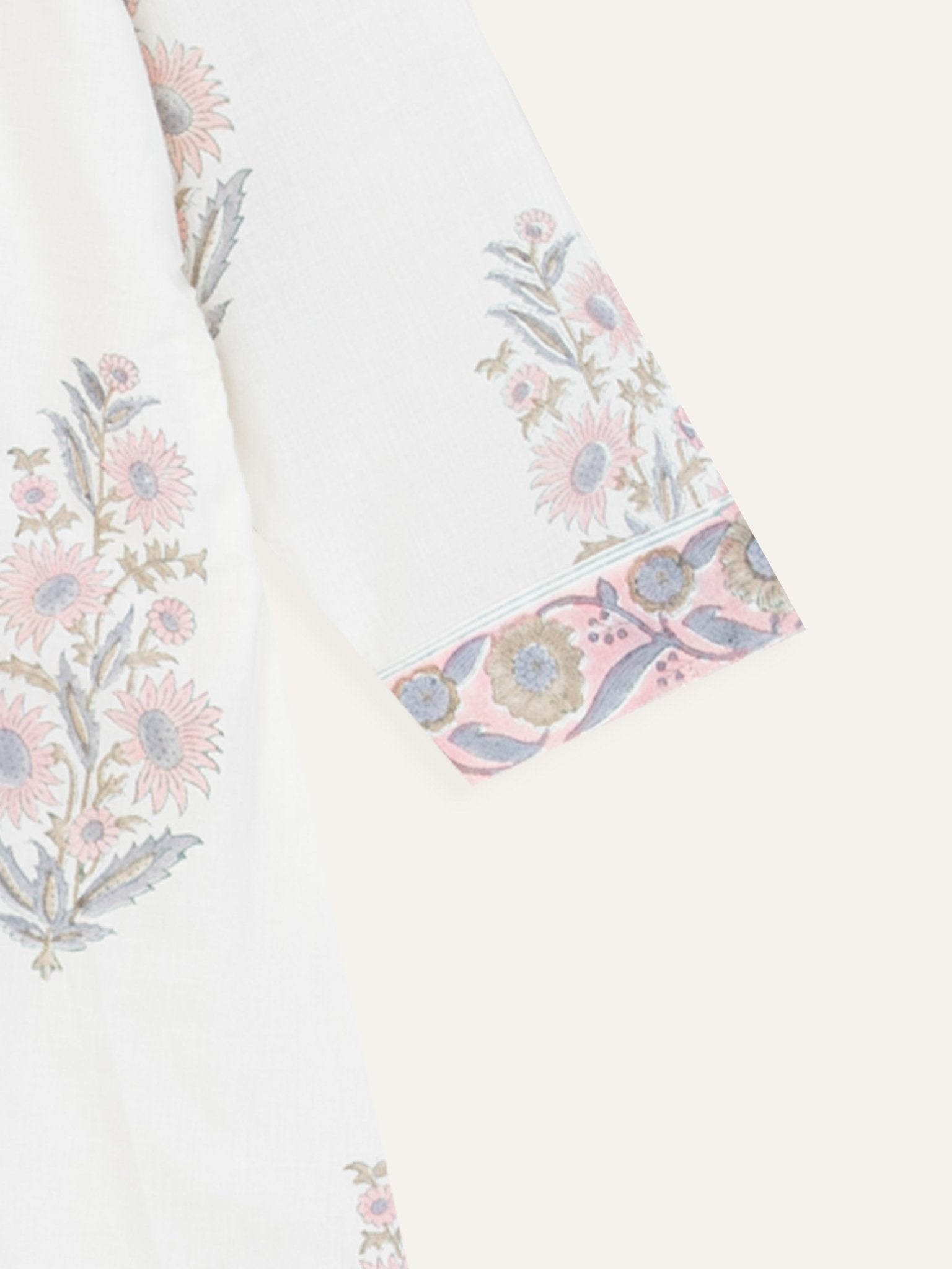 Agnika Cotton Block Printed A - Line Kurta - AINA