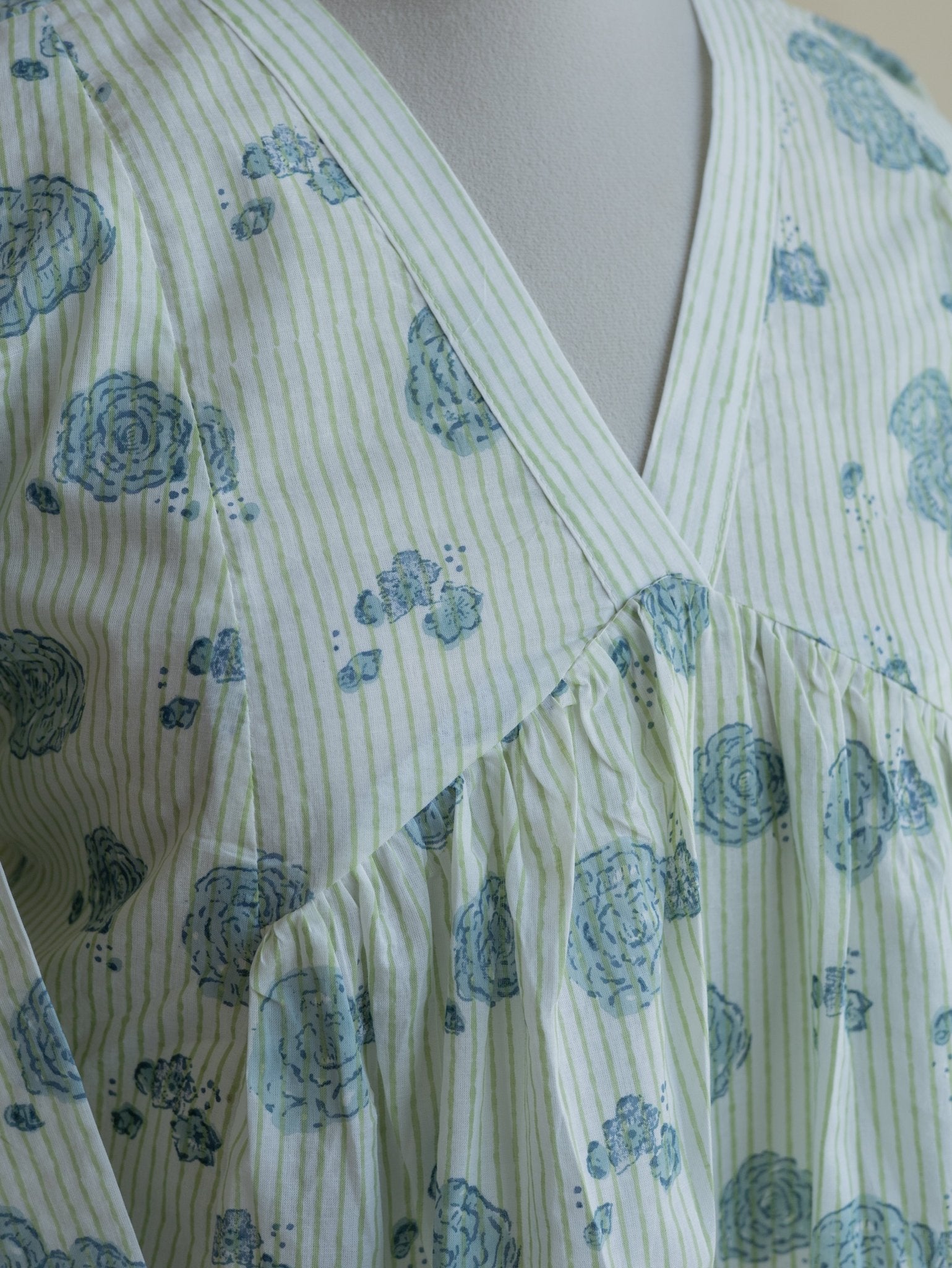 Aira Cotton Block Printed A - Line Kurta - AINA