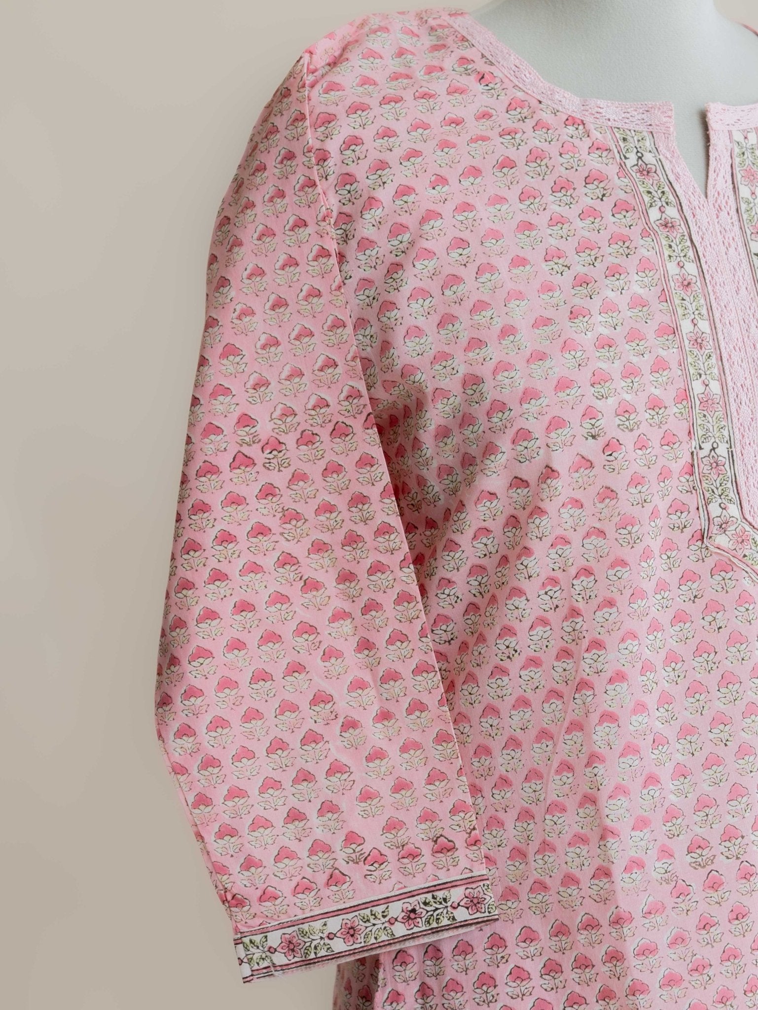 Ajisa Cotton Block Printed Straight Kurta - AINA