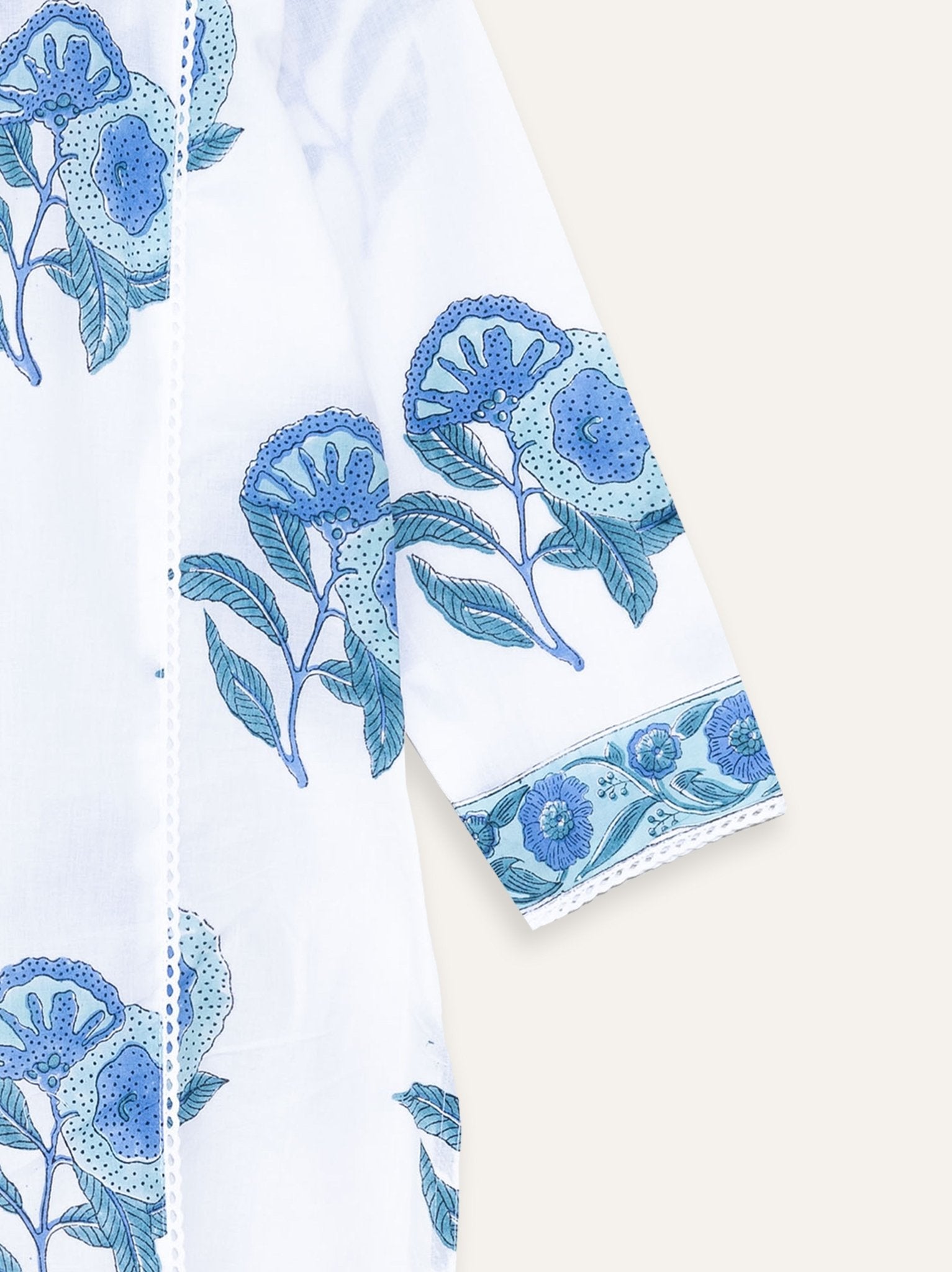 Akshitha Cotton Block Printed Straight Kurta - AINA