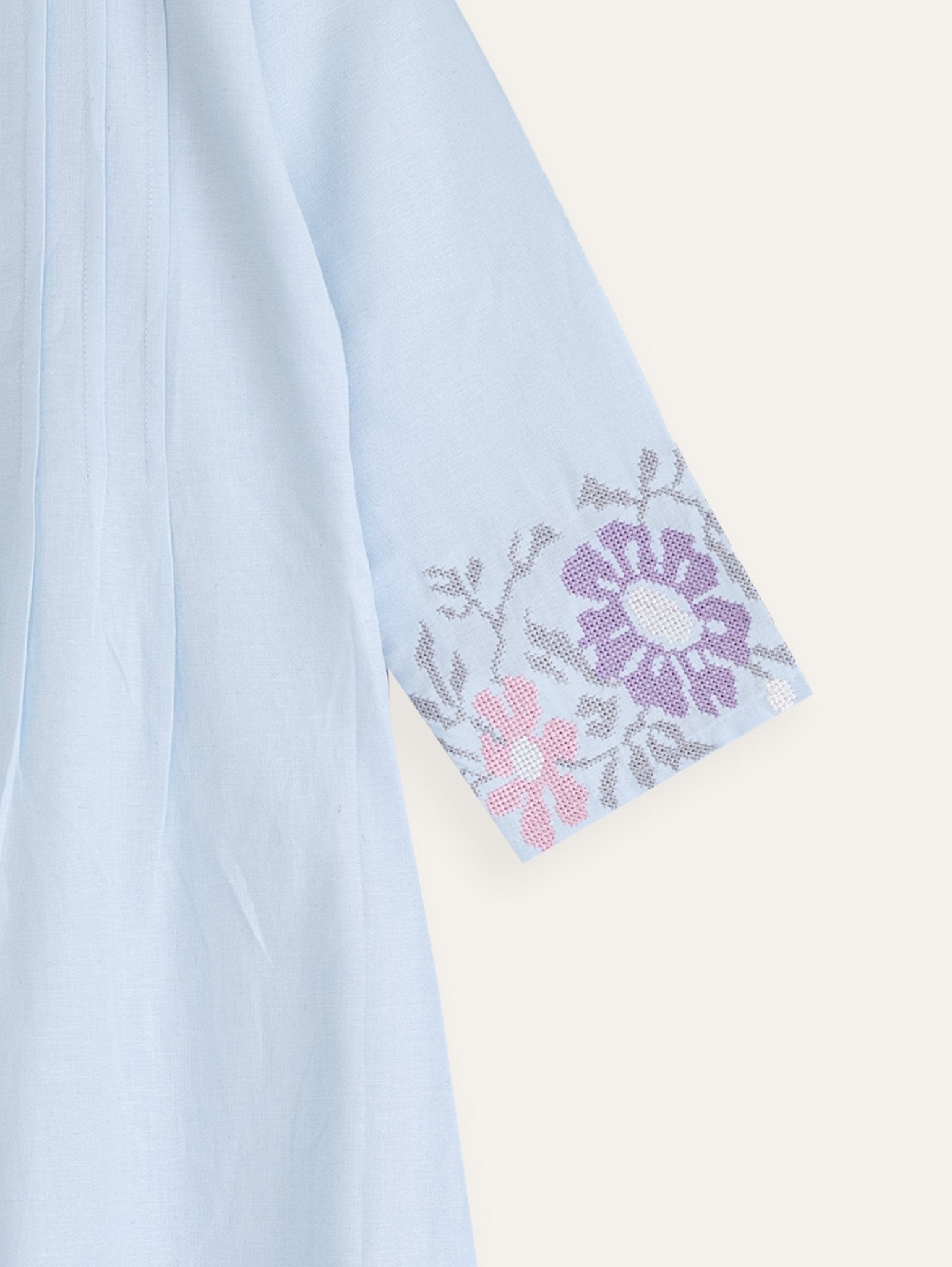 Akshithi Cotton Embroidered A - Line Kurta - AINA