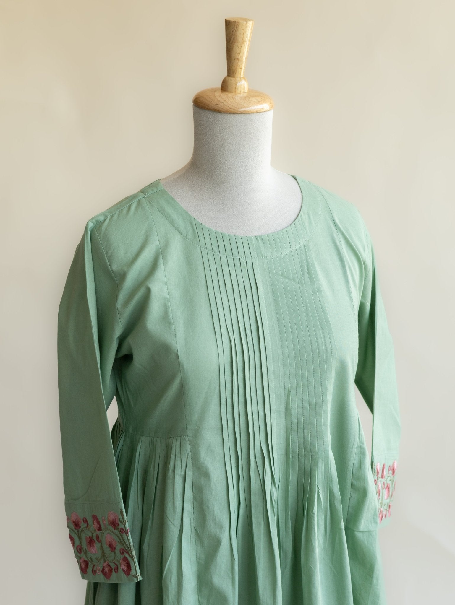 Alaya Cotton Embroidered A - Line Kurta - AINA