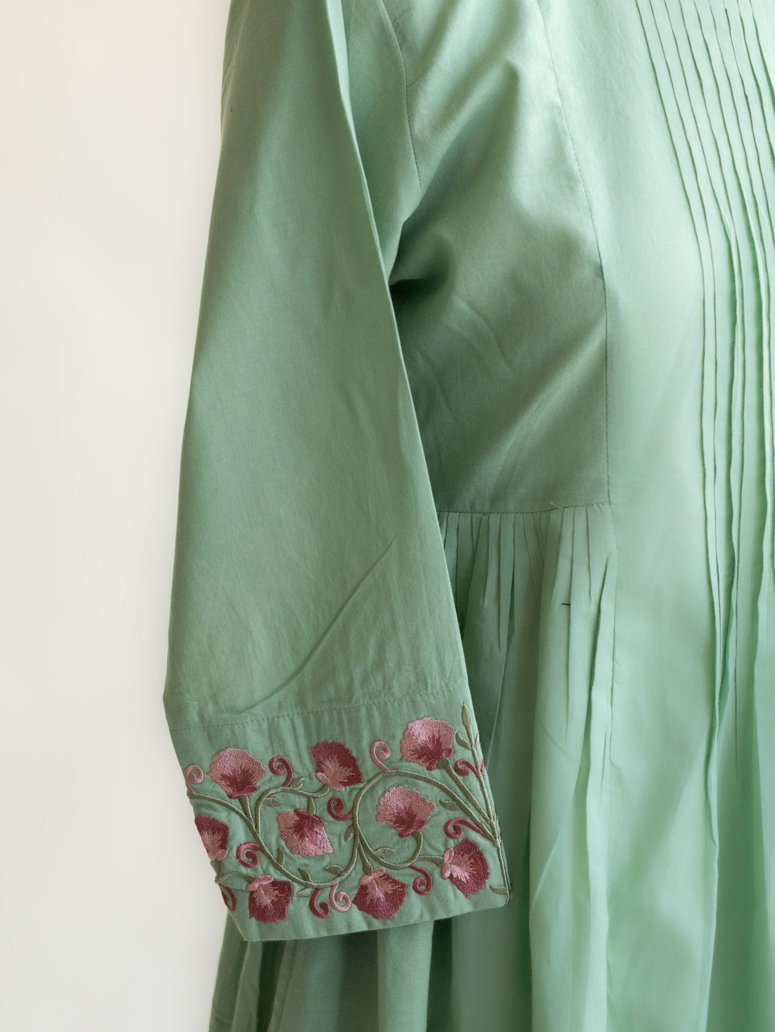 Alaya Cotton Embroidered A - Line Kurta - AINA