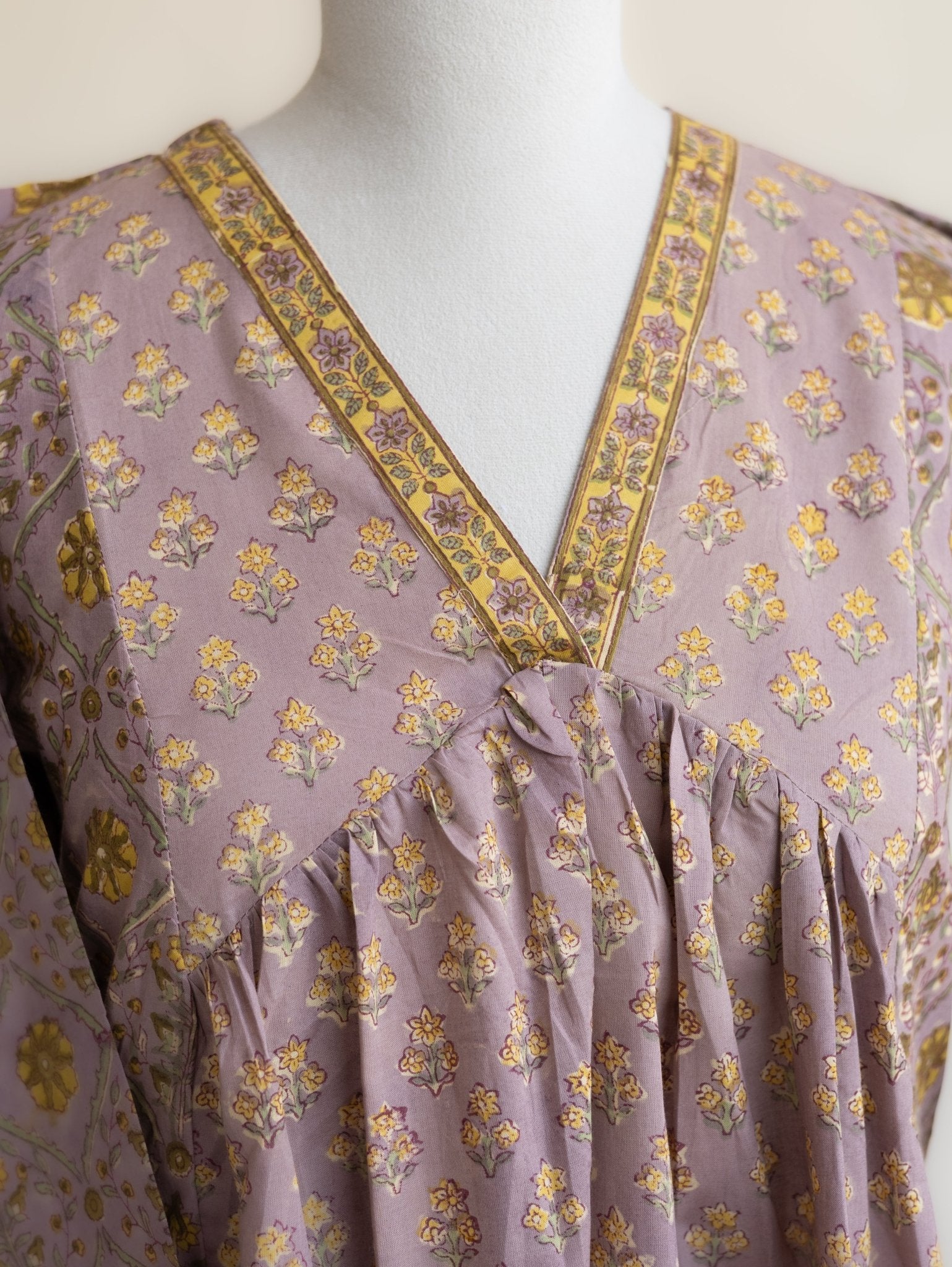 Alice Cotton Block Printed A - Line Kurta - AINA