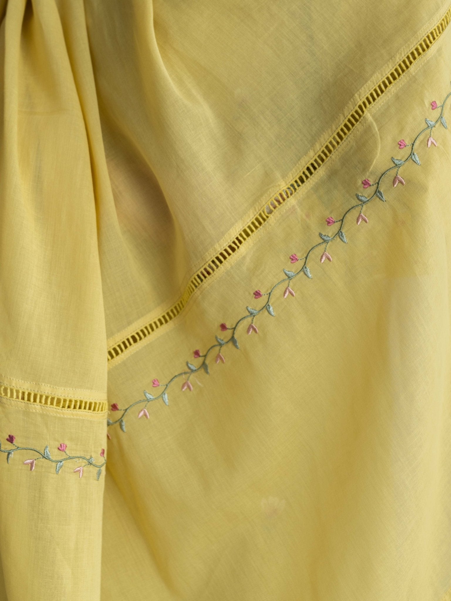 Alisha Cotton Handloom Embroidered A-Line Suit Set - AINA