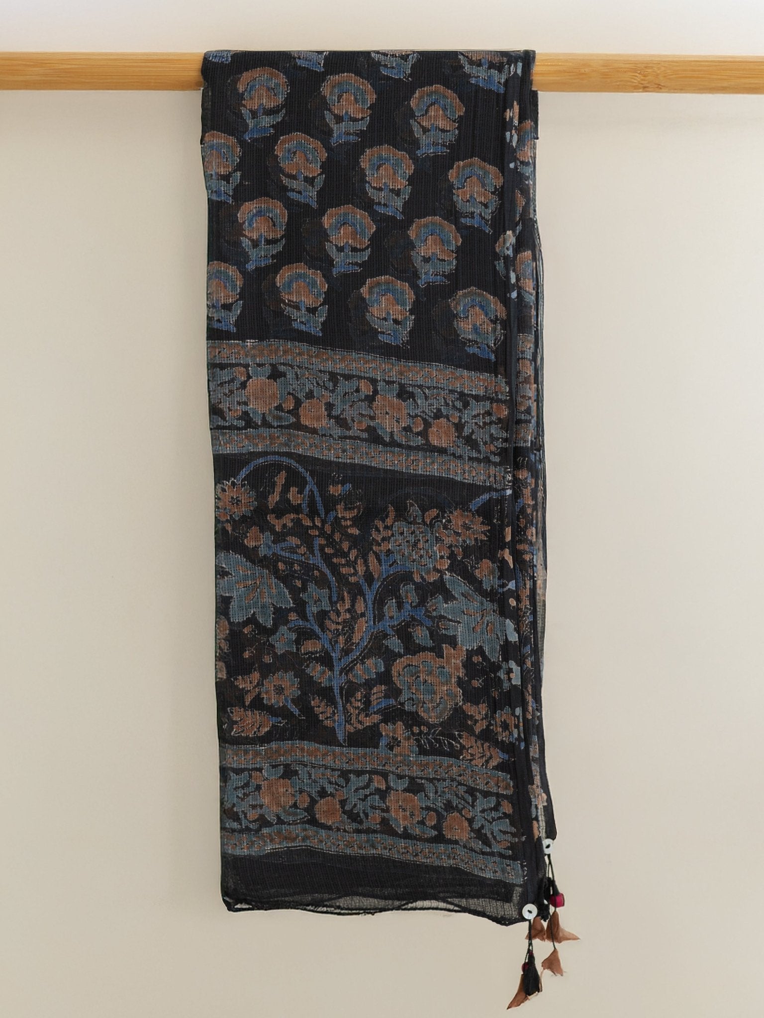 Aliya Kota Doria Block Printed Dupatta - AINA