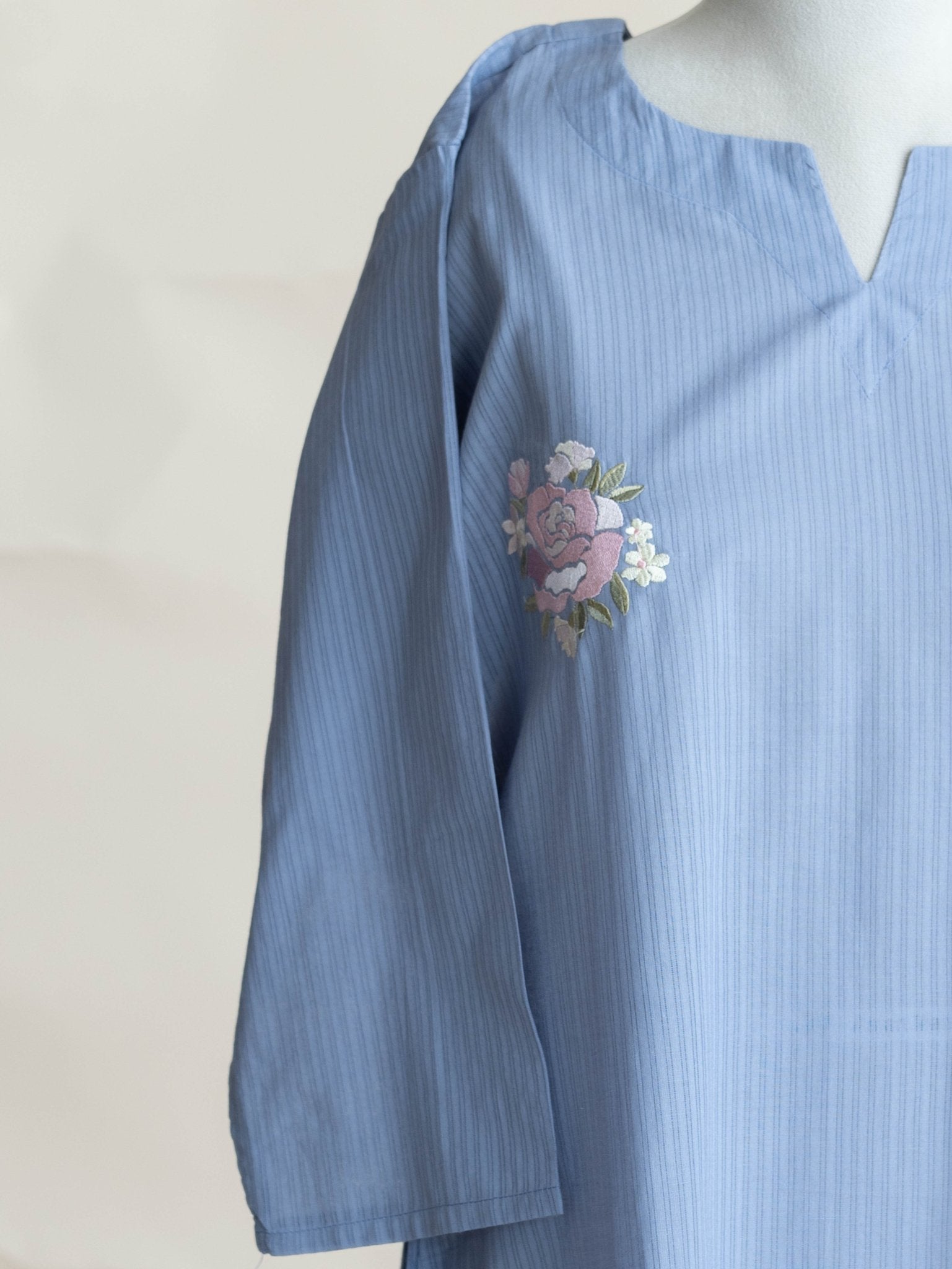 Aloha Cotton Embroidered A-Line Kurta - AINA