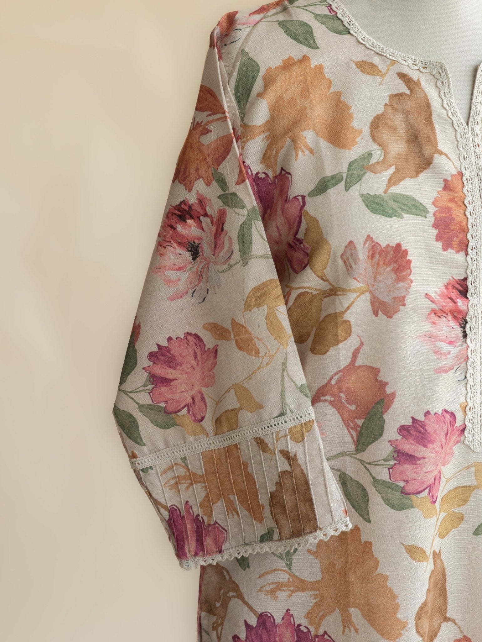 Amira Cotton Linen Digital Print Straight Kurta - AINA