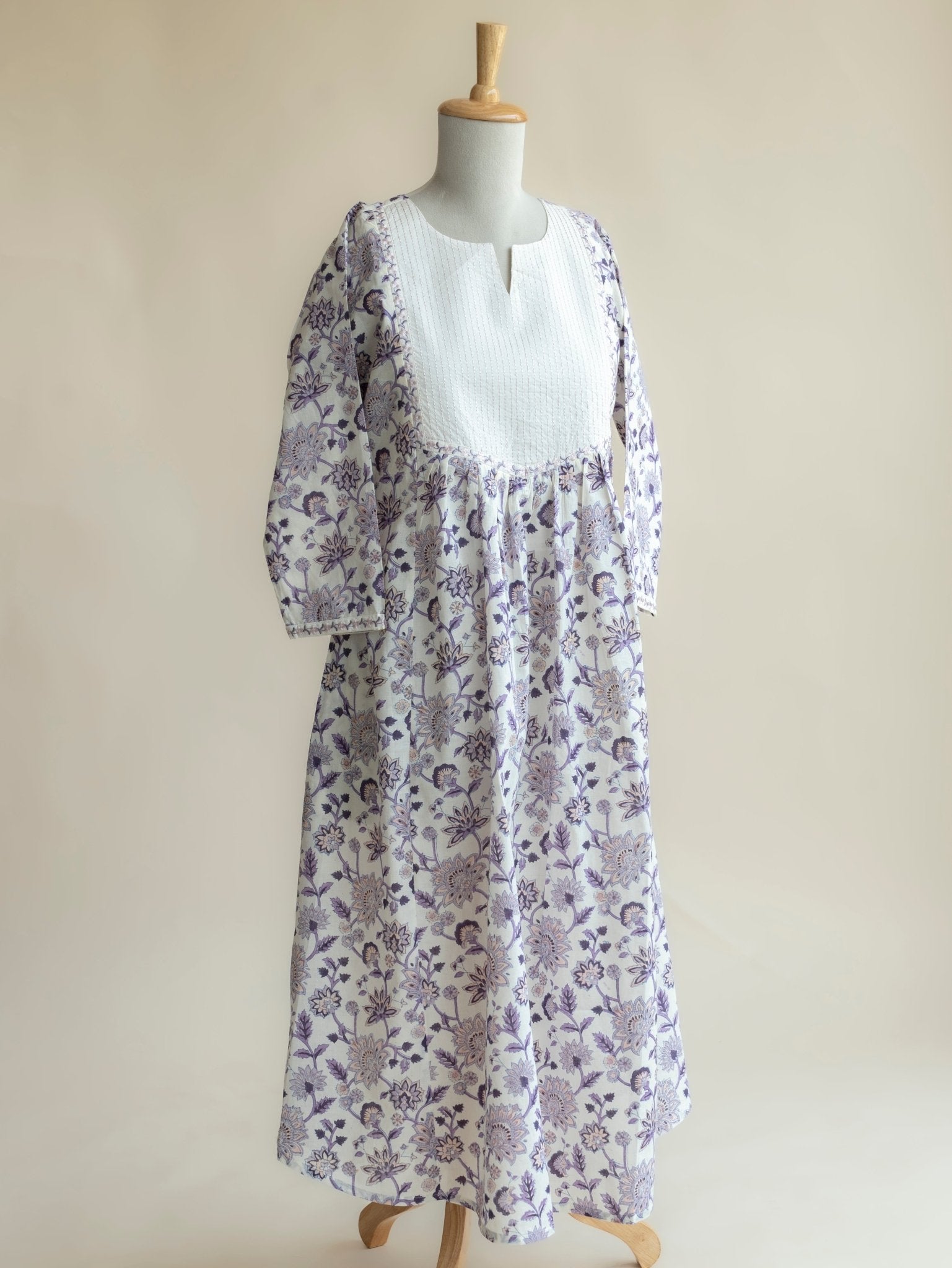 Amreen Cotton Embroidered A - Line Kurta - AINA