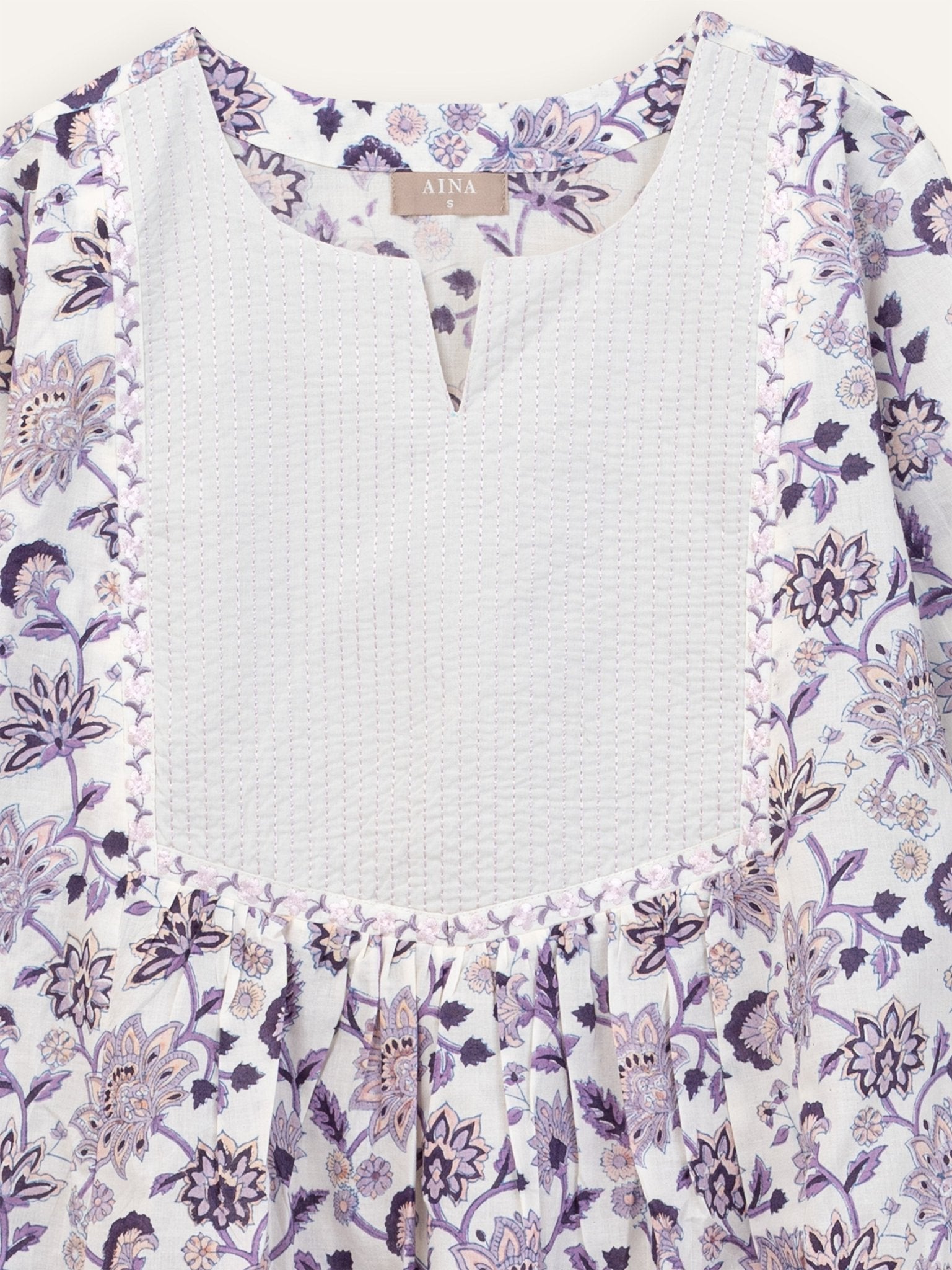 Amreen Cotton Embroidered A - Line Kurta - AINA