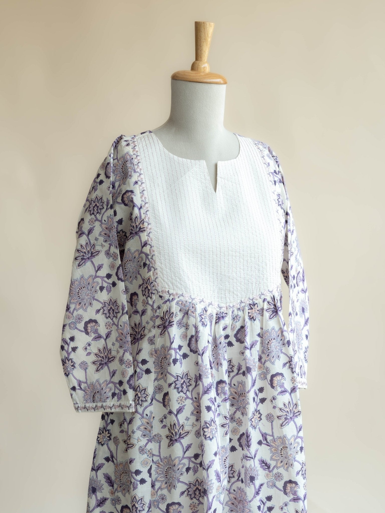 Amreen Cotton Embroidered A - Line Kurta - AINA