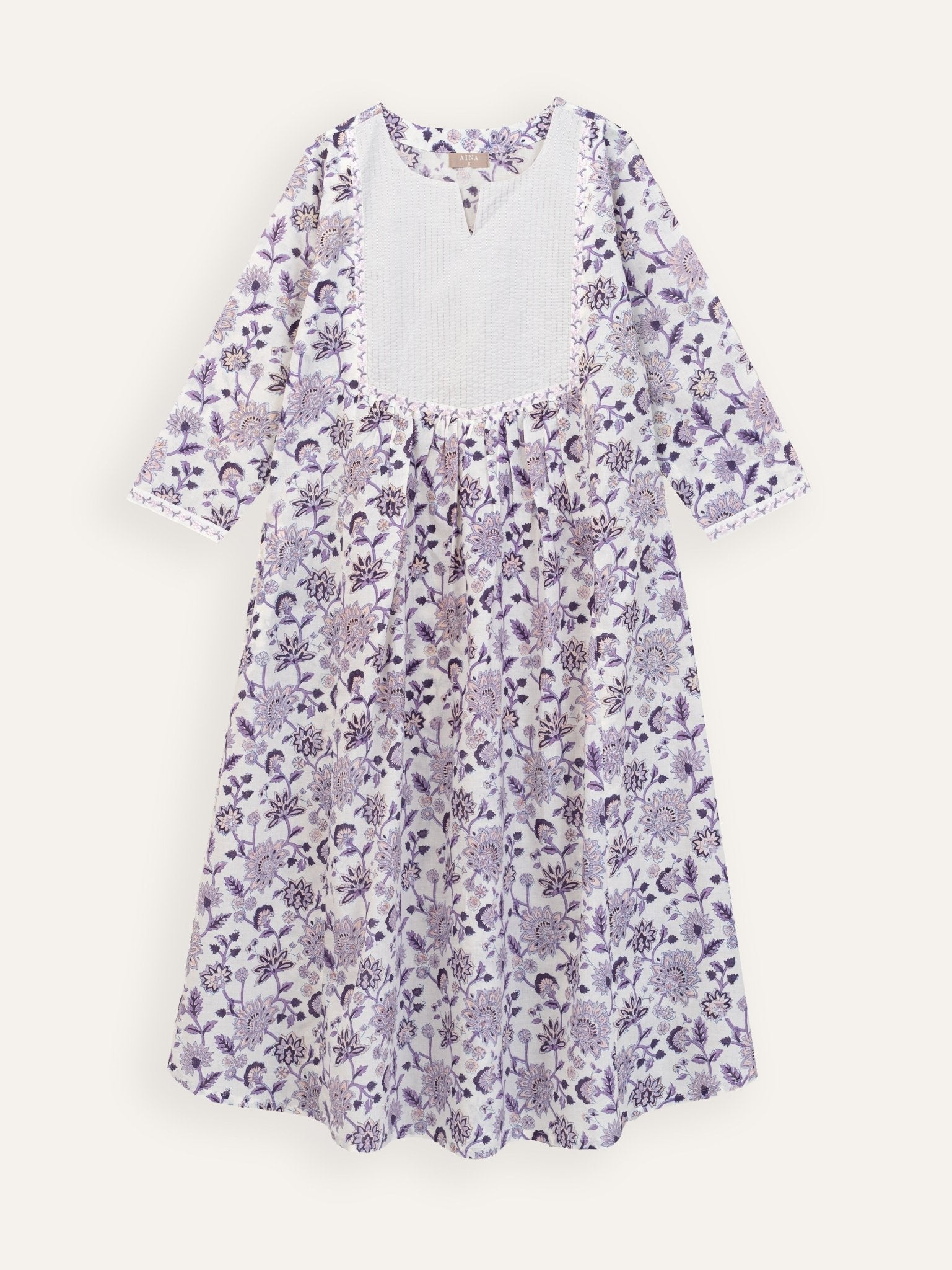 Amreen Cotton Embroidered A - Line Kurta - AINA