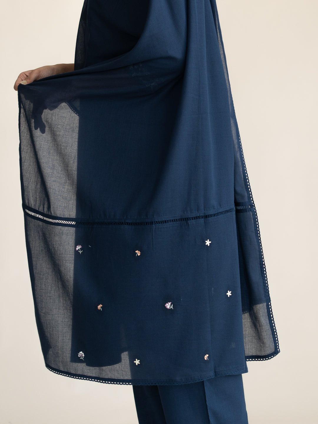 Amrina Cotton Embroidered A - Line Suit Set - AINA