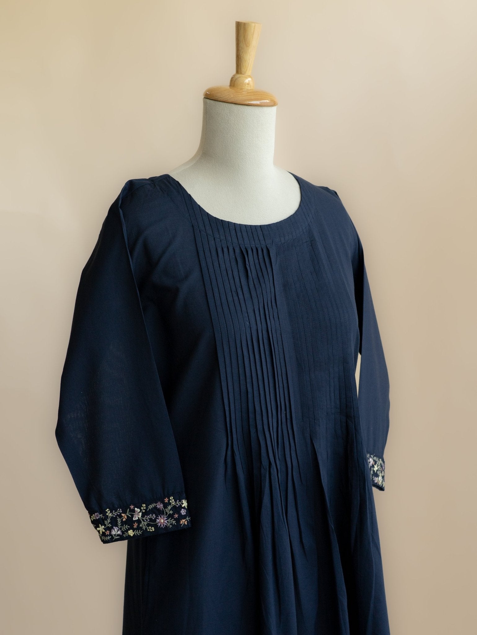 Amrina Cotton Embroidered A - Line Suit Set - AINA