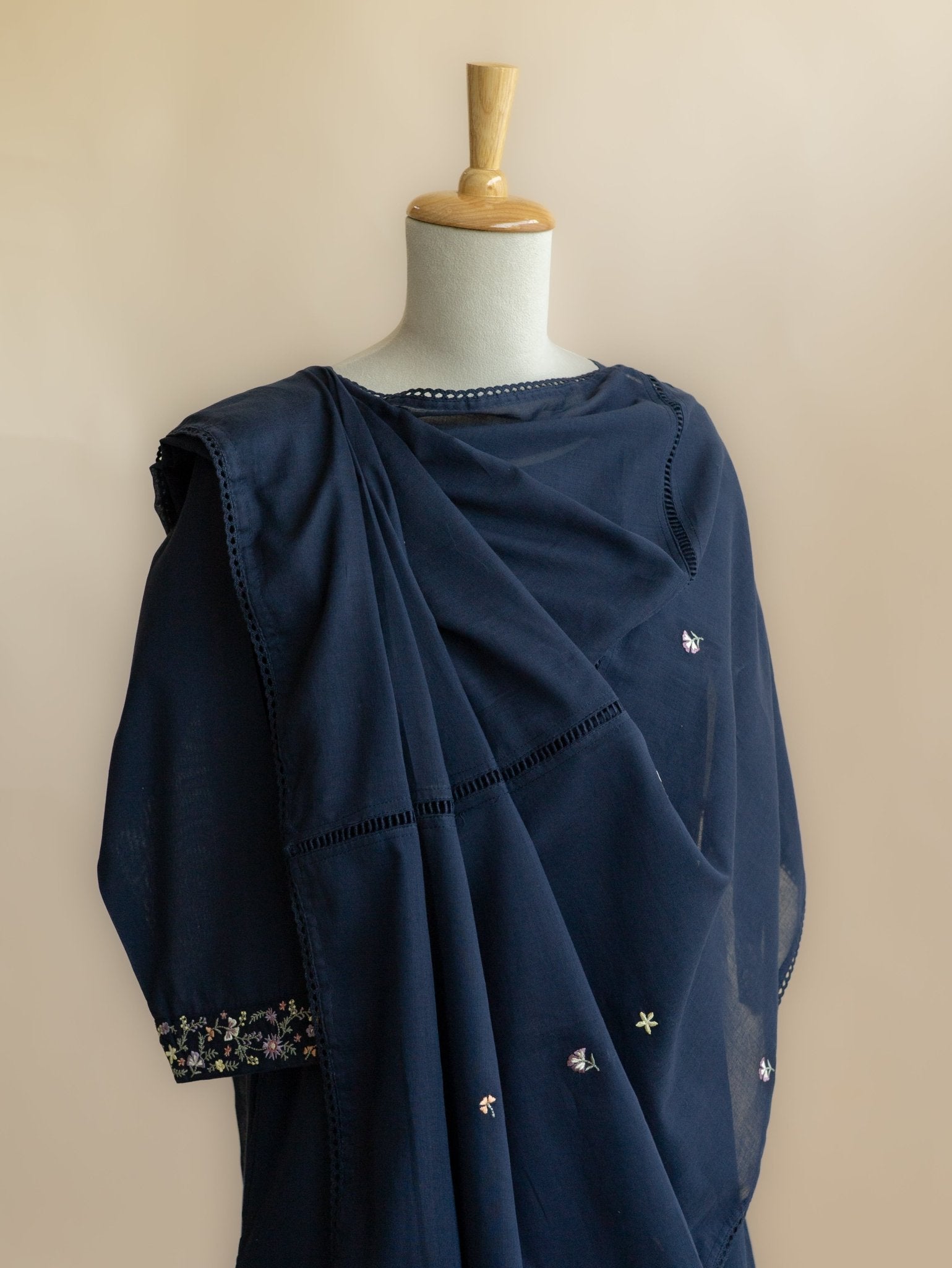 Amrina Cotton Embroidered A - Line Suit Set - AINA